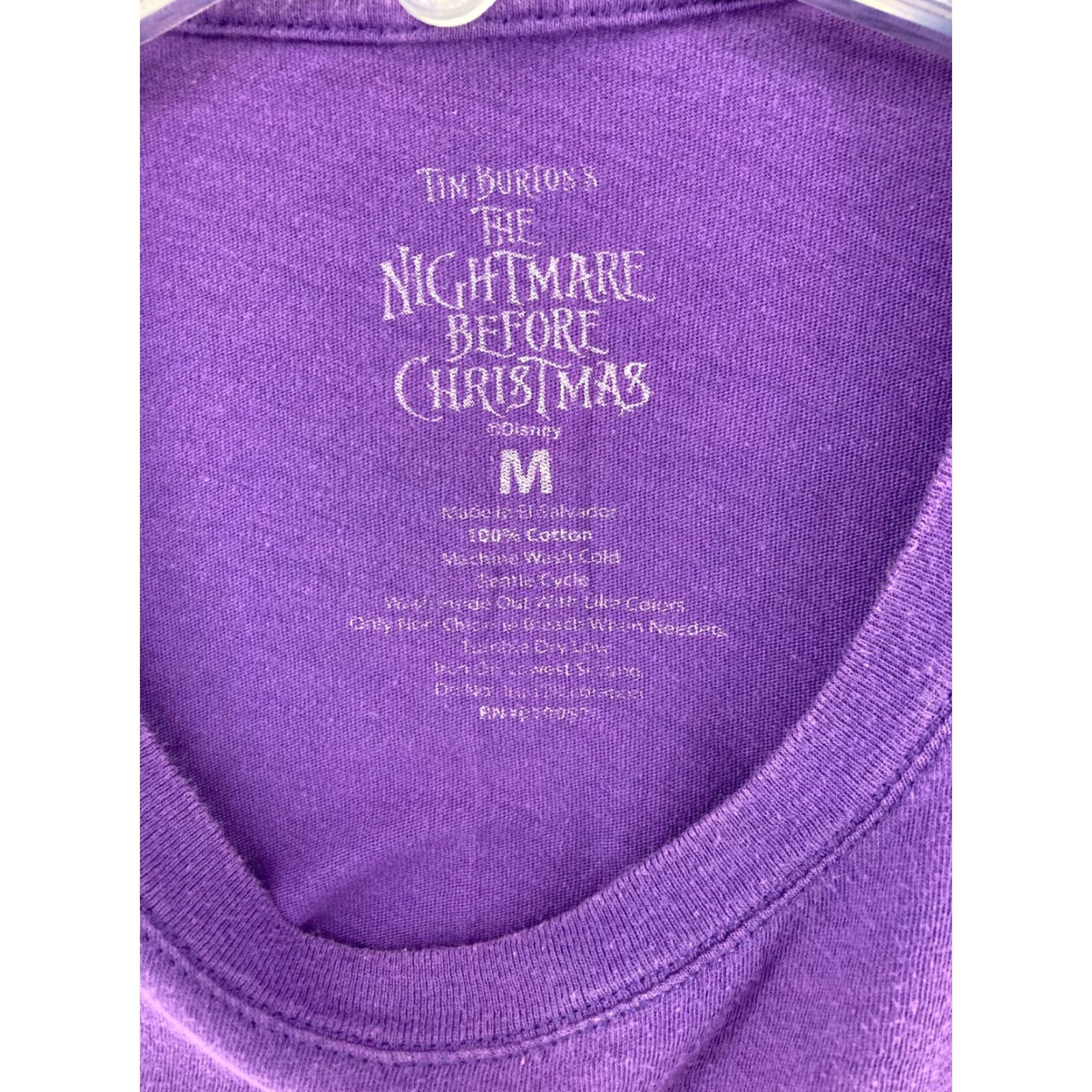 Vintage The Nightmare Before Christmas Women's T-Shirt Medium Purple Graphic Print Jack & Sally Christmas Size M / US 6-8 / IT 42-44 - 5 Thumbnail