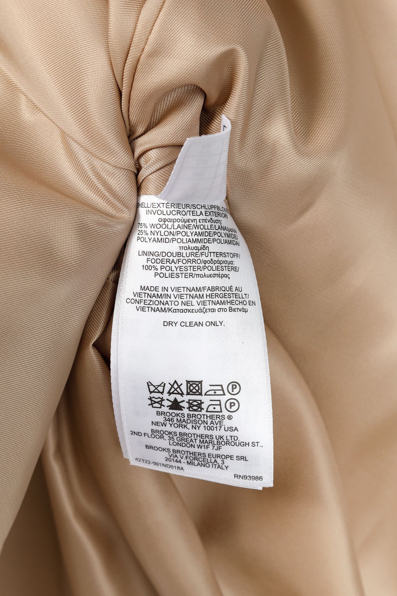 Brooks Brothers Brooks Brothers Tan Wool-Blend Belted Coat Size XS / US 0-2 / IT 36-38 - 11 Thumbnail