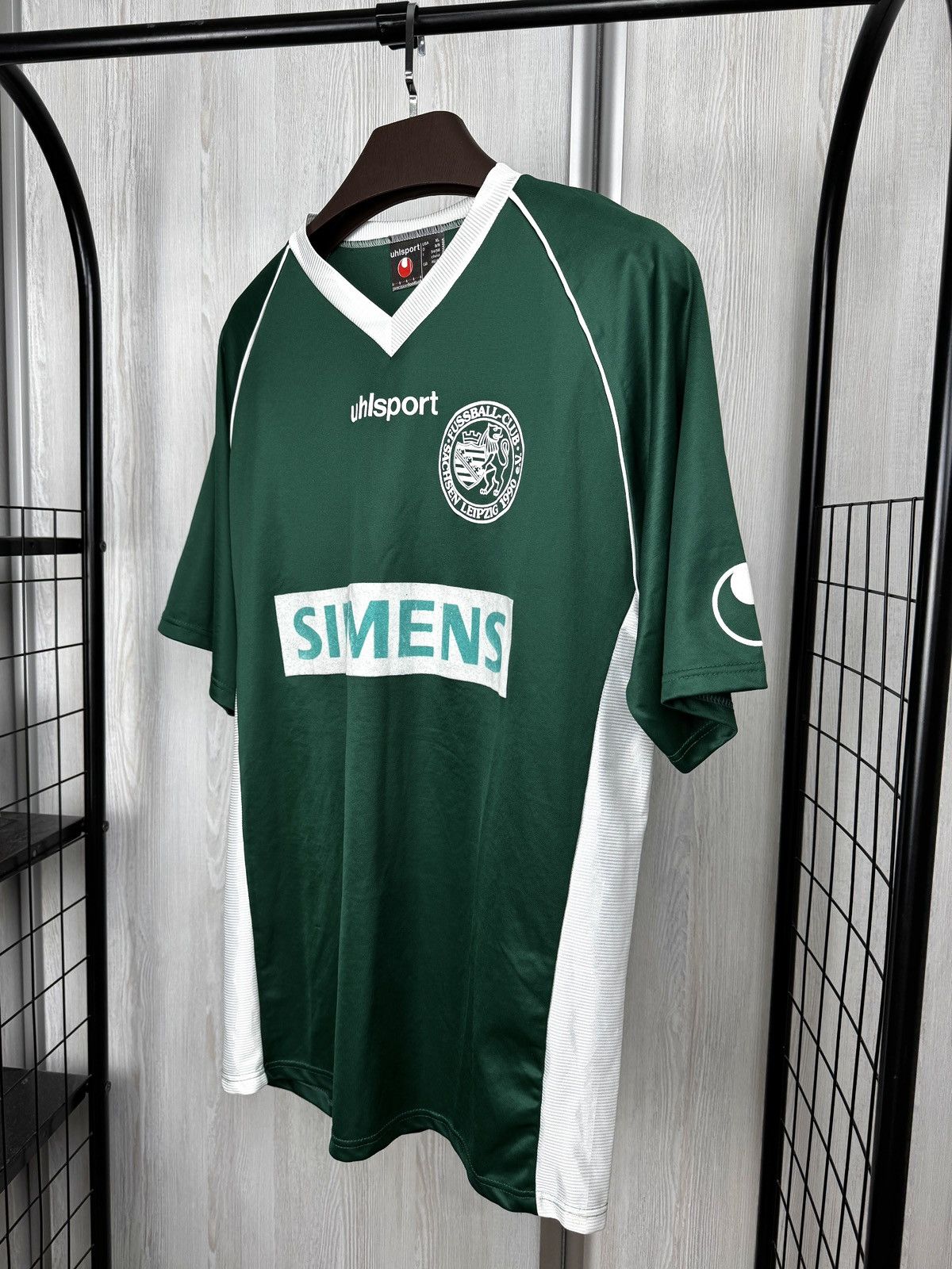 Other uhlsport vintage FC Sachsen Leipzig #13 match worn jersey Size US XL / EU 56 / 4 - 5 Thumbnail