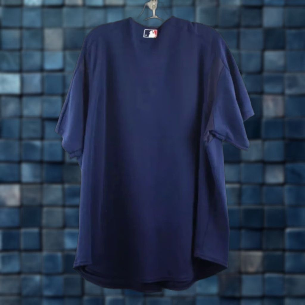 MLB Men’s Majestic MLB Minnesota Twins Navy Blue ButtonUp Baseball Jersey XL Adults XL Blue MLB Shirt Size US XL / EU 56 / 4 - 1 Thumbnail