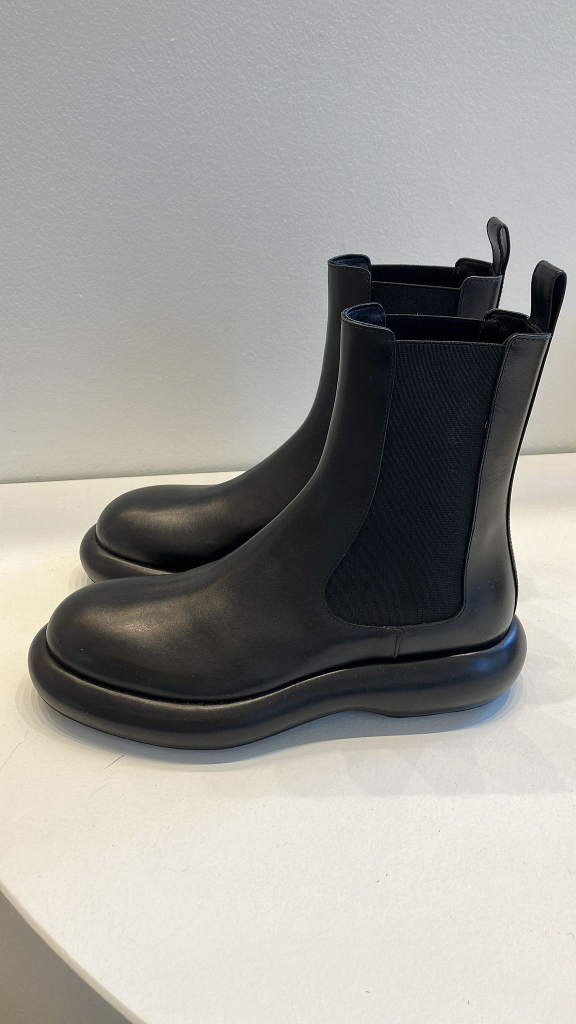 Jil Sander o1mt1gz1125 Leather Ankle Boots in Black Size US 9 / IT 39 - 2 Thumbnail