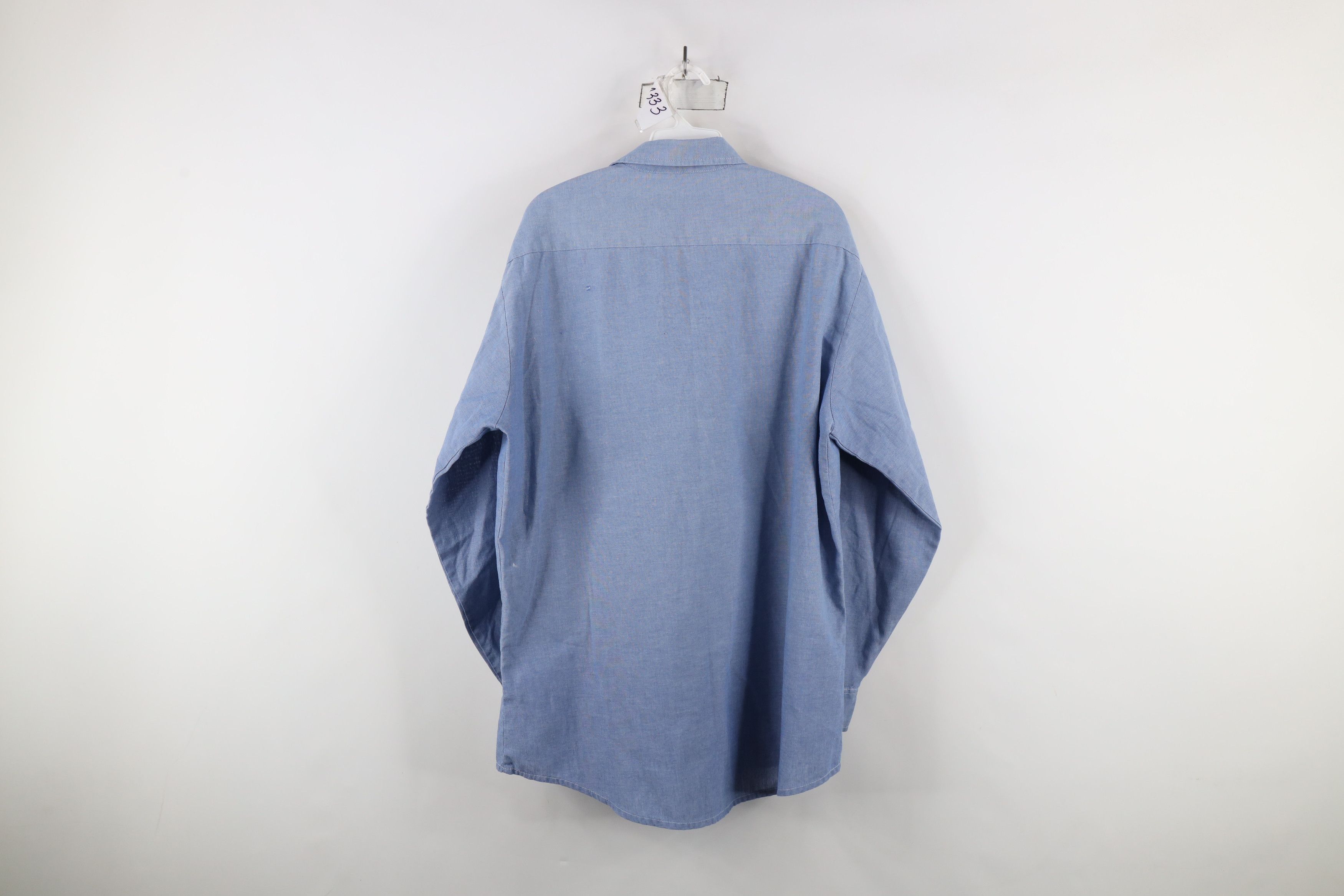 Vintage Vintage 90s Streetwear Chambray Workwear Button Shirt Blue Size US L / EU 52-54 / 3 - 10 Thumbnail