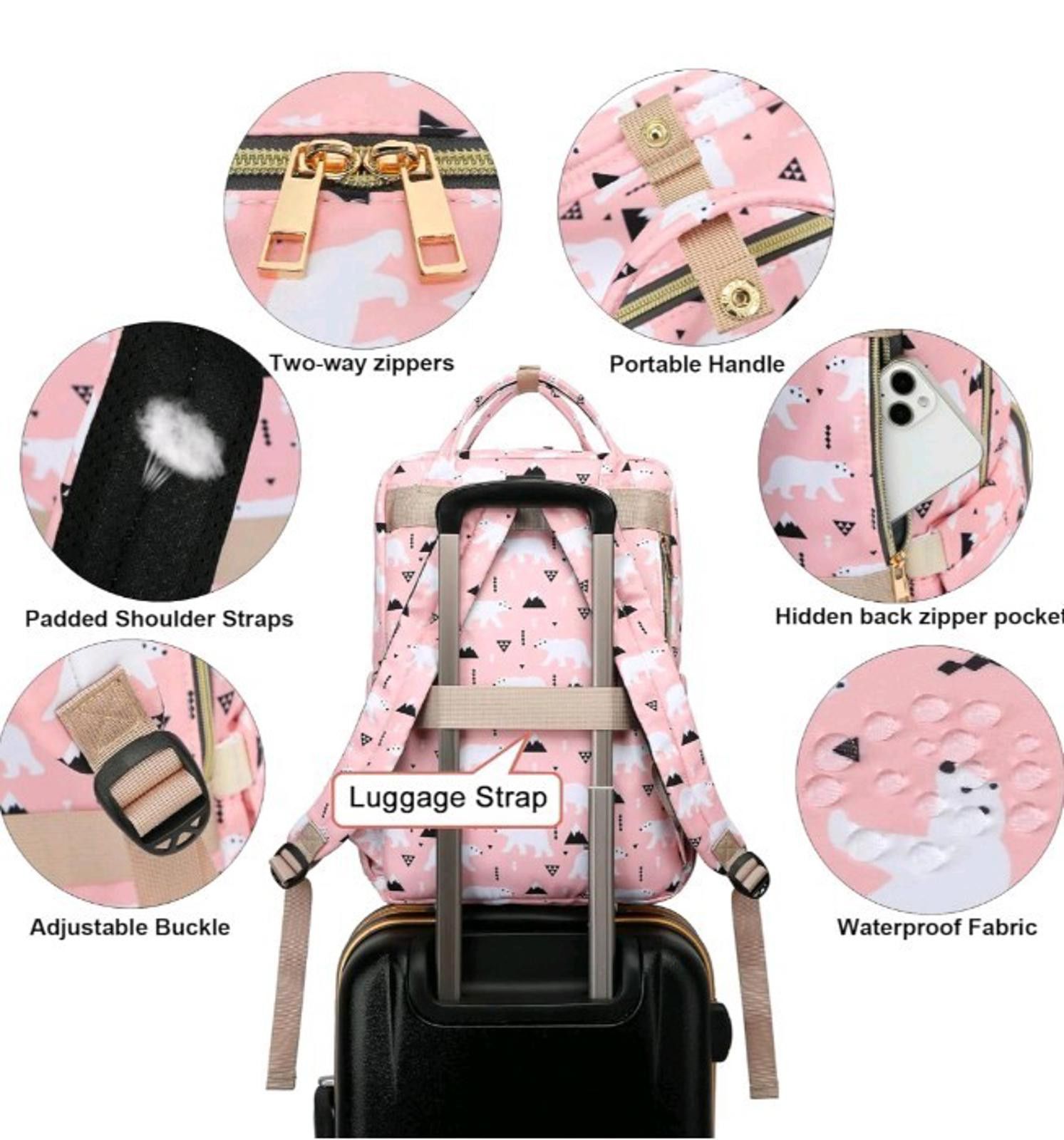 Other Polar Bear Laptop Backpack 15.6 Inc Laptop Backpack (Pink) Size ONE SIZE - 5 Thumbnail