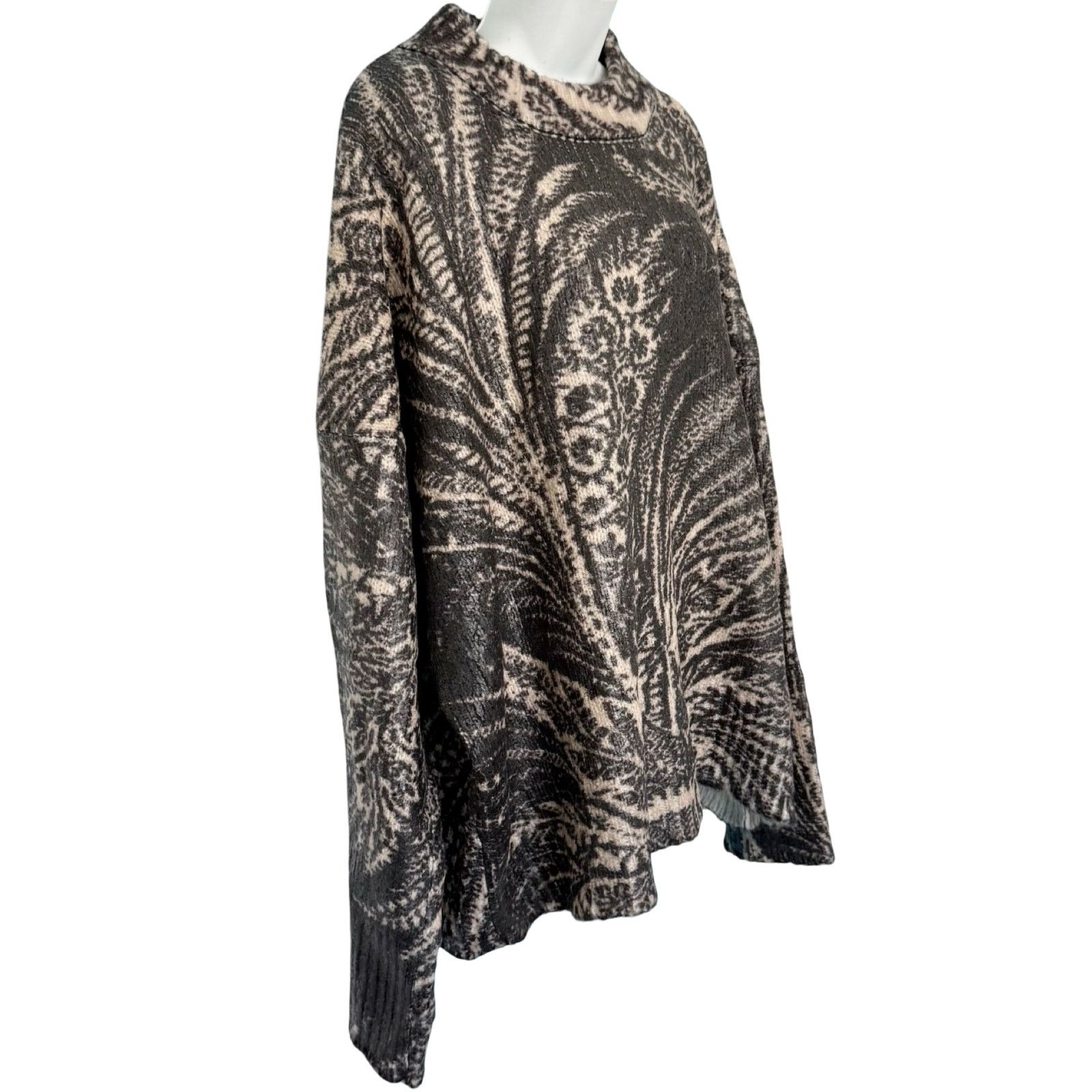 Etro Etro Brown Cream Foliage Oversize Coated Wool Sweater 40 / M Size M / US 6-8 / IT 42-44 - 12 Thumbnail