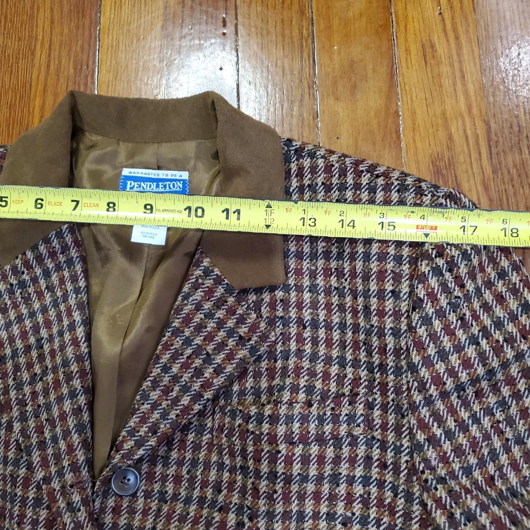 Pendleton VINTAGE Pendleton Blazer Womens 8 Brown Houndstooth Wool Knockabouts USA 90s Size M / US 6-8 / IT 42-44 - 7 Thumbnail