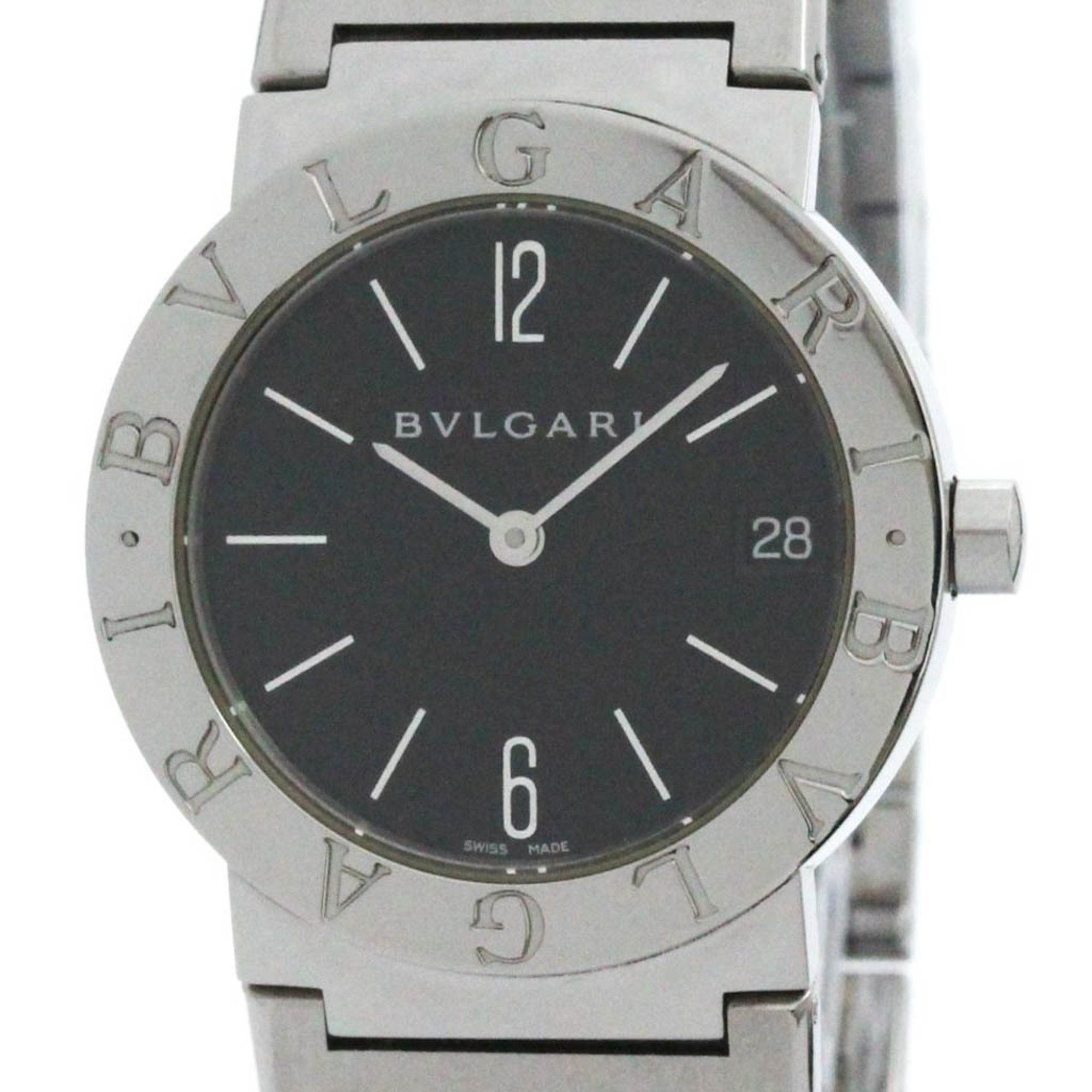 Polished Bvlgari Steel Quartz Unisex Watch Bb30Ss Bf581531 in Black, Women's
