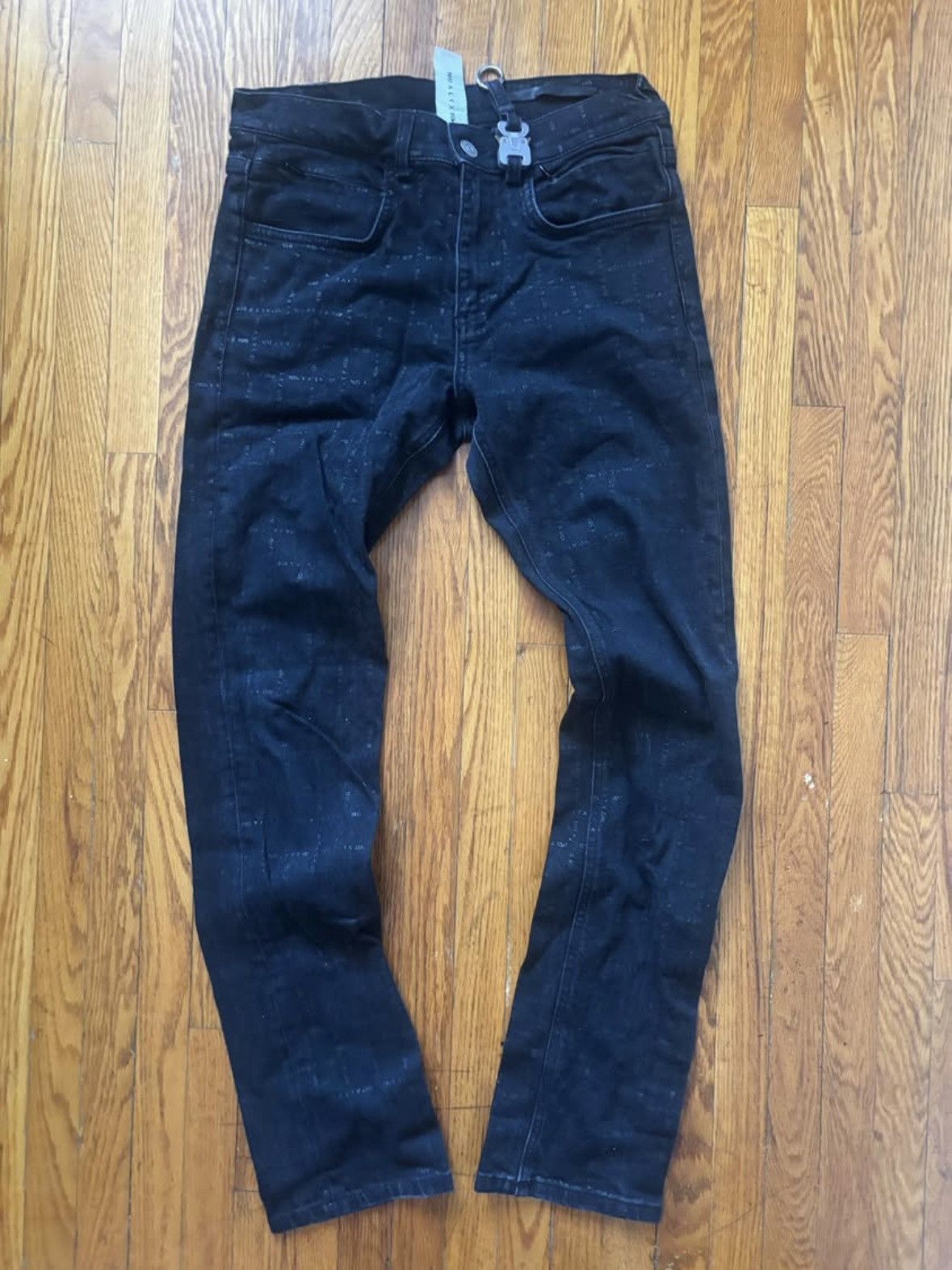 1017 ALYX 9SM Logo Print High Rise Straight Leg Black Jeans Size 28" / US 6 / IT 42 - 2 Thumbnail