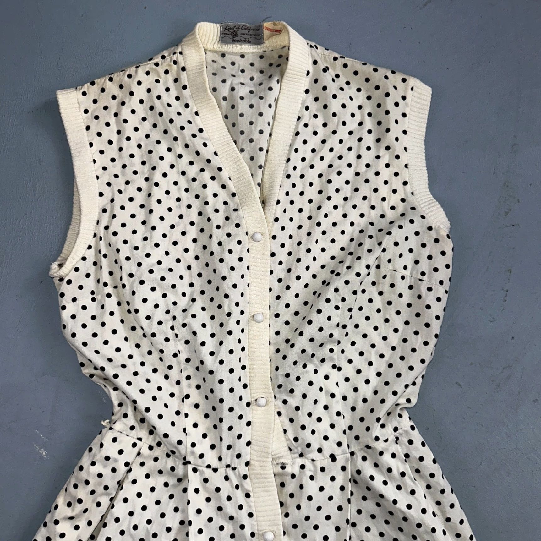 Vintage VINTAGE Koret of California Dress Rockabilly 1950s San Francisco Polka Dot Shirt Size S / US 4 / IT 40 - 2 Thumbnail