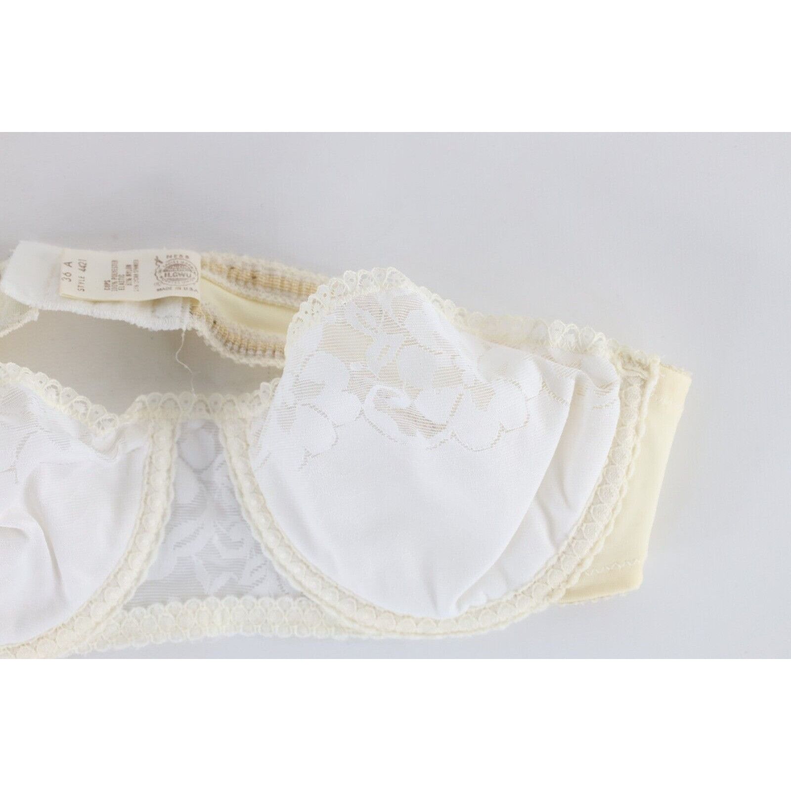 Vintage Vintage 70s Union Made Flower Floral Lace Underwire Bra Size ONE SIZE - 3 Thumbnail