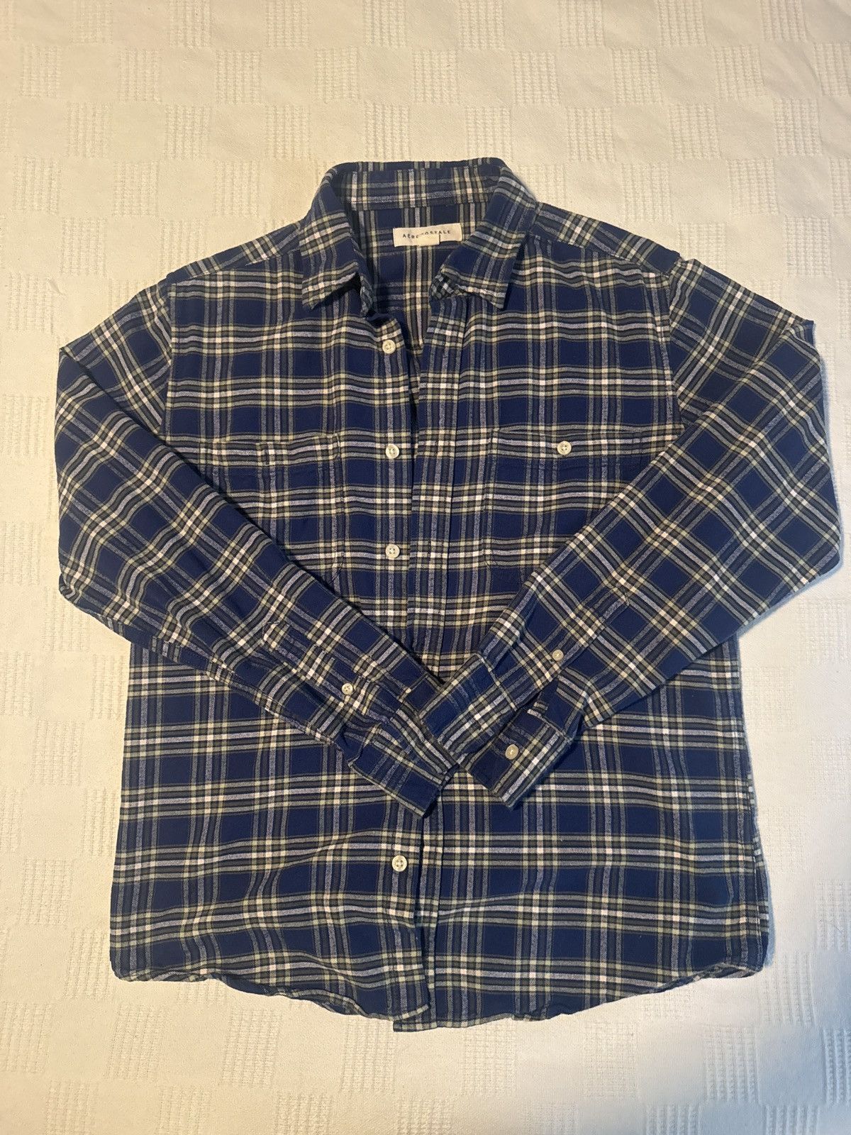 Aeropostale Blue/Green Flannel Size US S / EU 44-46 / 1 - 1 Thumbnail
