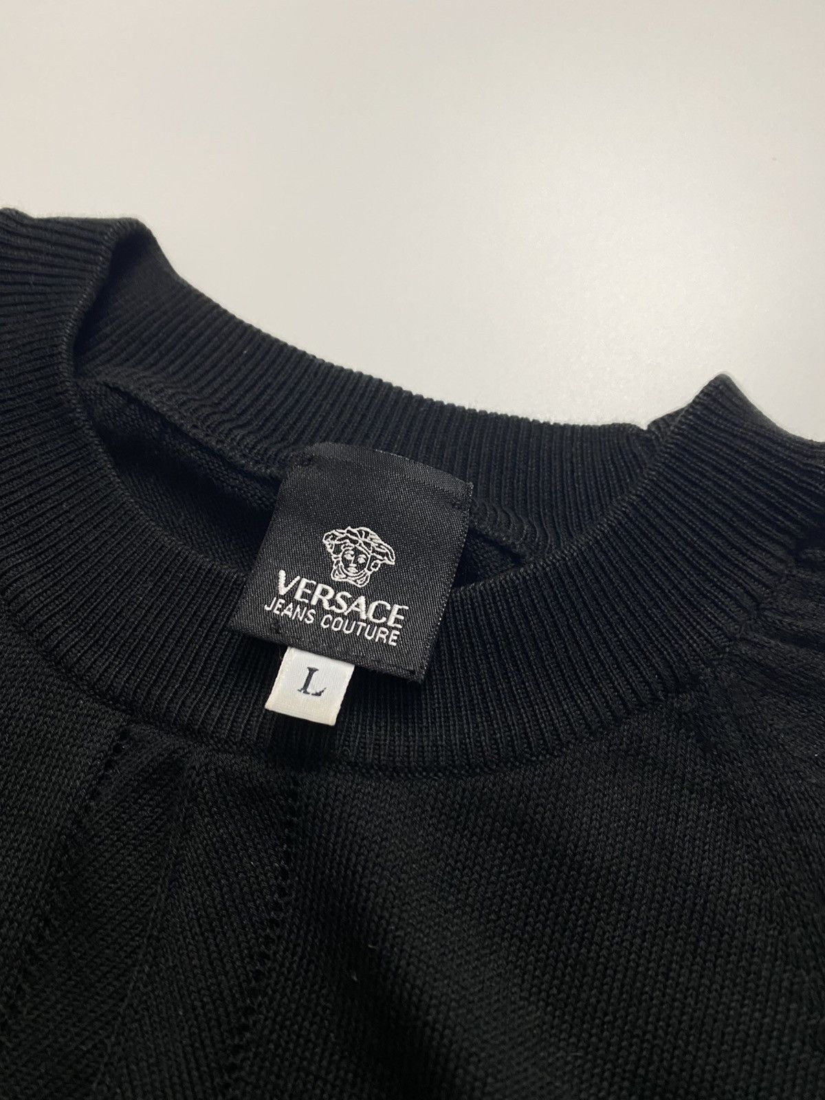 Versace Jeans Couture Versace Jeans Couture Knitwear embroidery logo shirt black Size L / US 10 / IT 46 - 4 Thumbnail