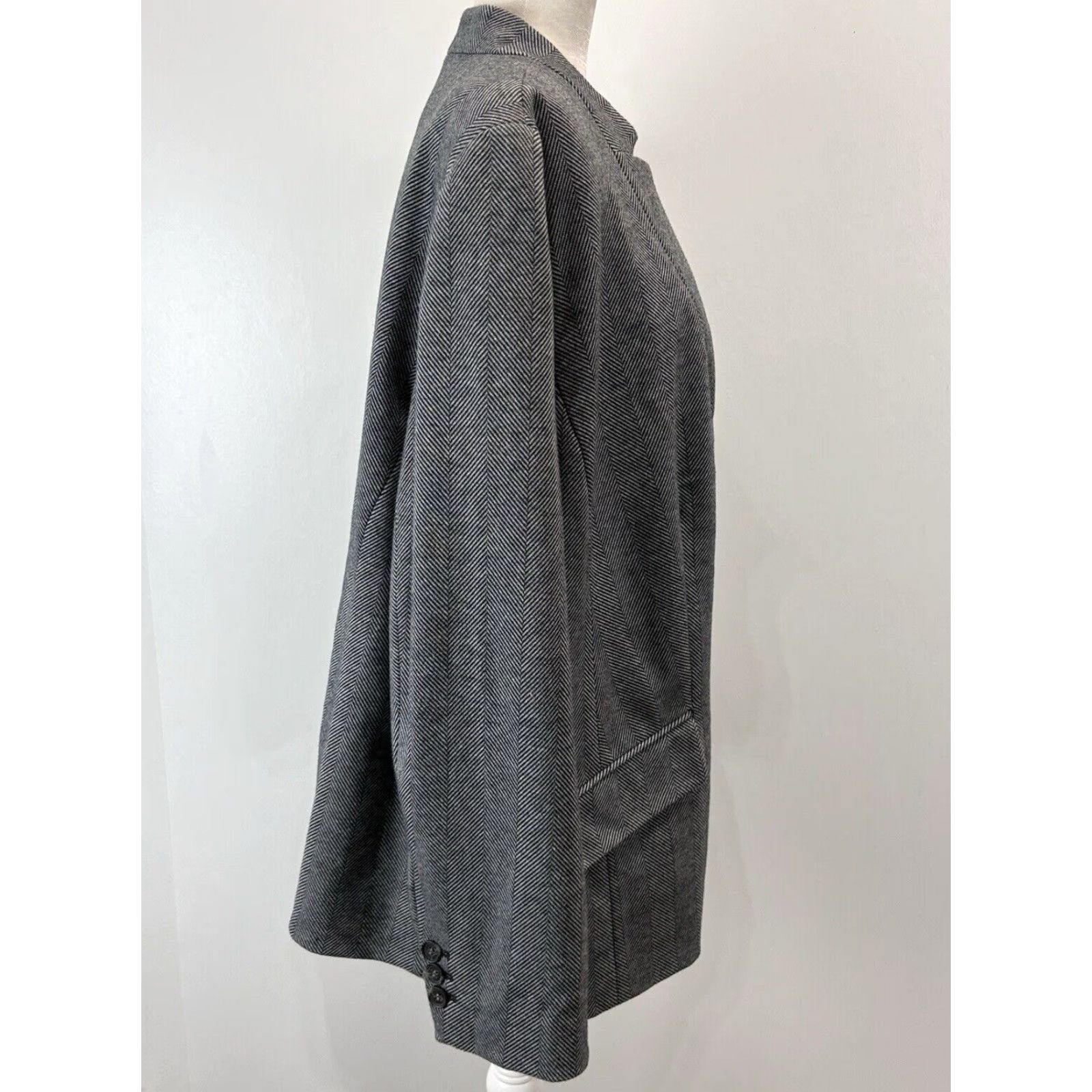 Talbots NEW Talbots Plus Size 22W Aberdeen Herringbone Blazer Jacket Black White Career Womens Size 3XL / US 20-22 - 4 Thumbnail