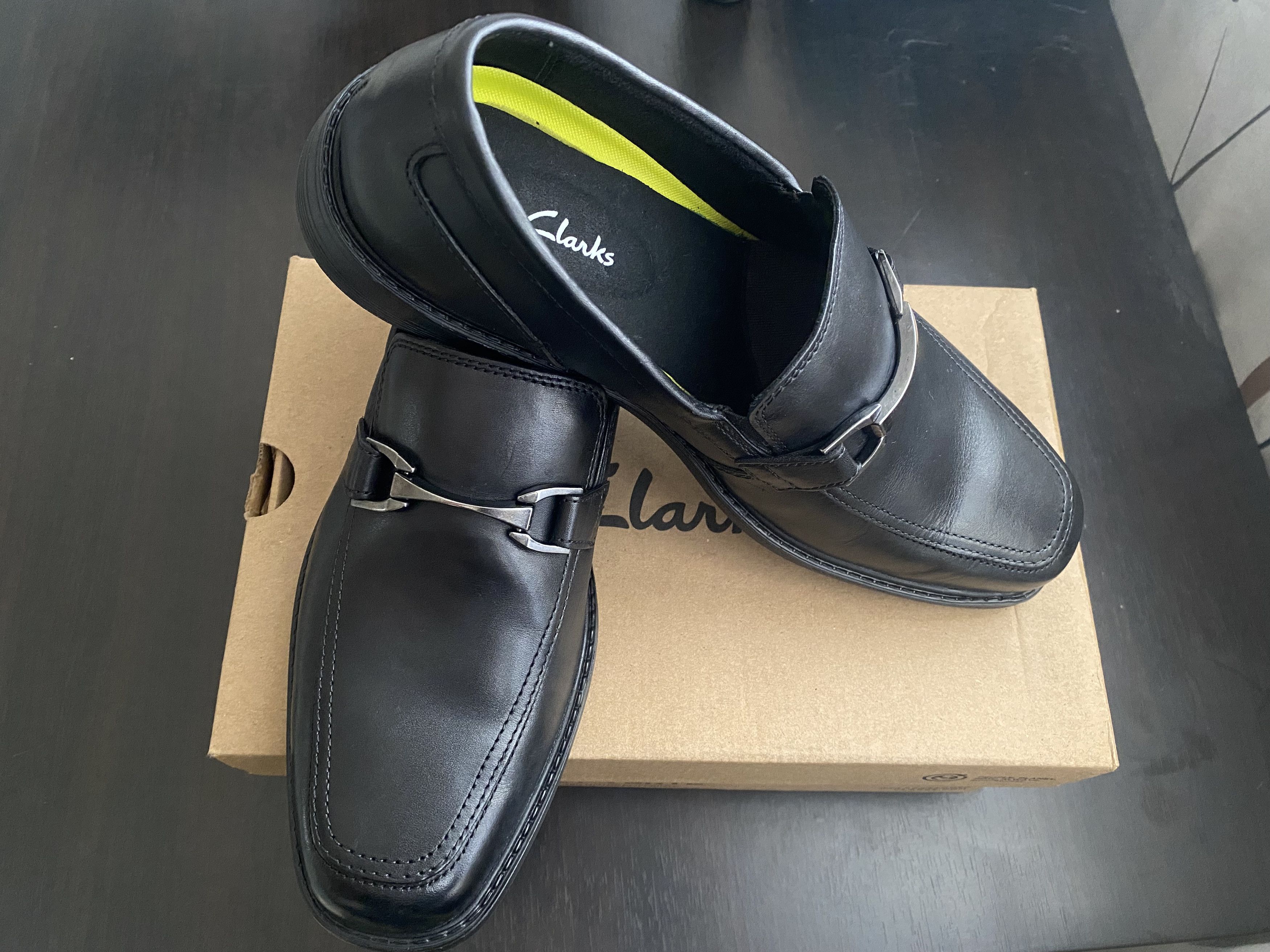 Clarks Clarks Men LaureateStepll Black Leather Loafers Formal Size US 9 / EU 42 - 3 Thumbnail