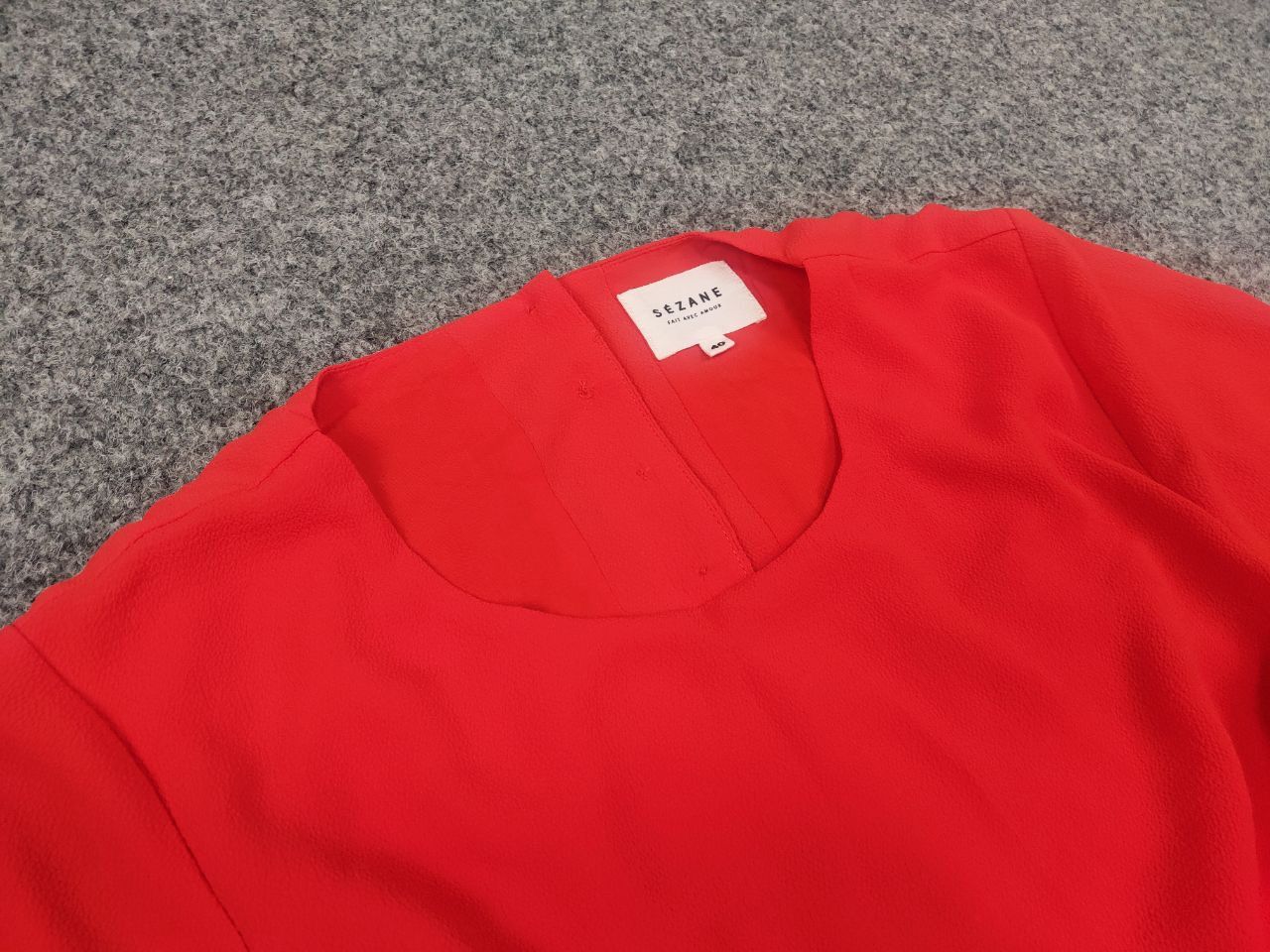 Sezane Sezane Midi dress Red with a cutout back short-sleeved Size M / US 6-8 / IT 42-44 - 5 Thumbnail