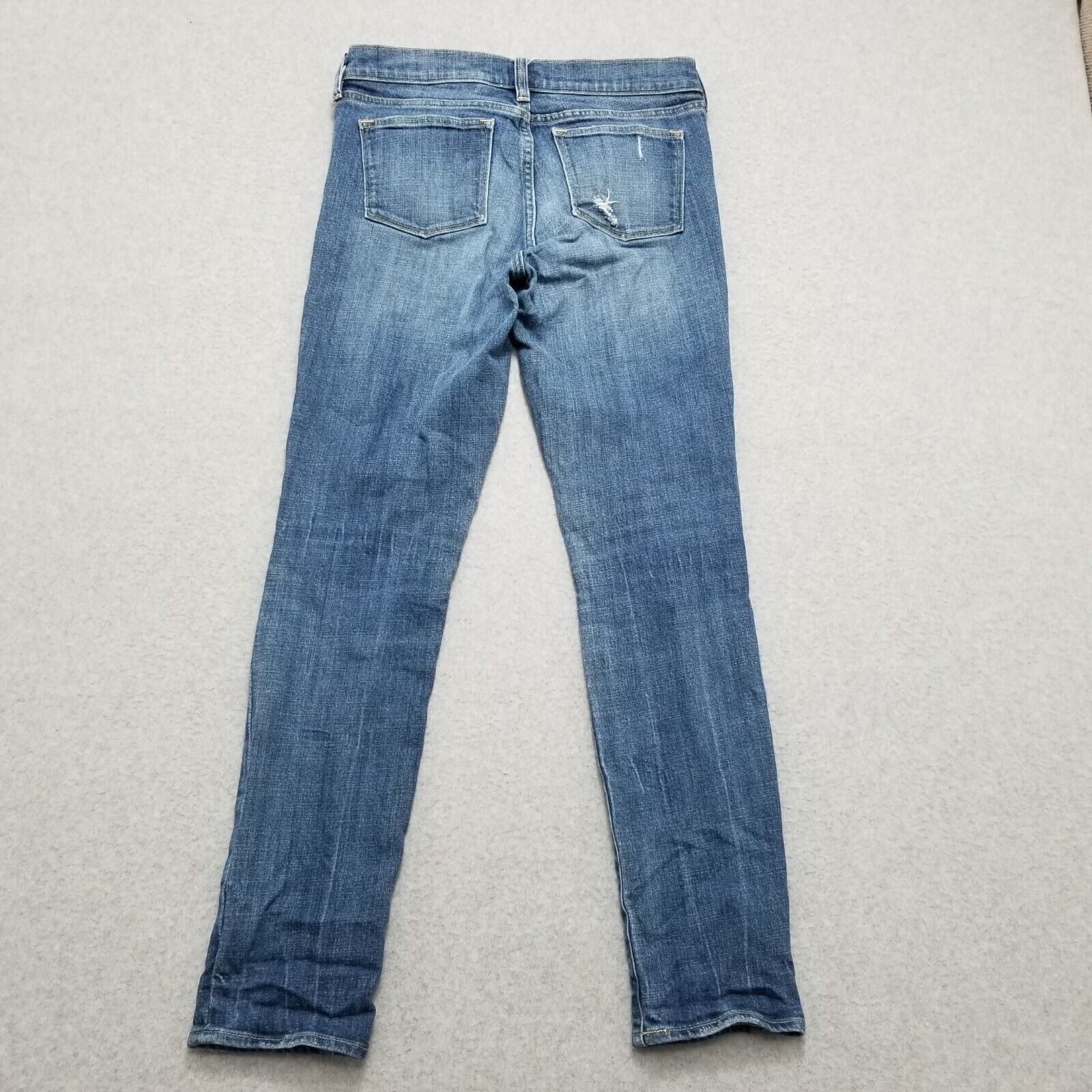 J.Crew J Crew Jeans Womens 27 Denim Low Rise Straight Distressed Size 27" / US 4 / IT 40 - 2 Thumbnail