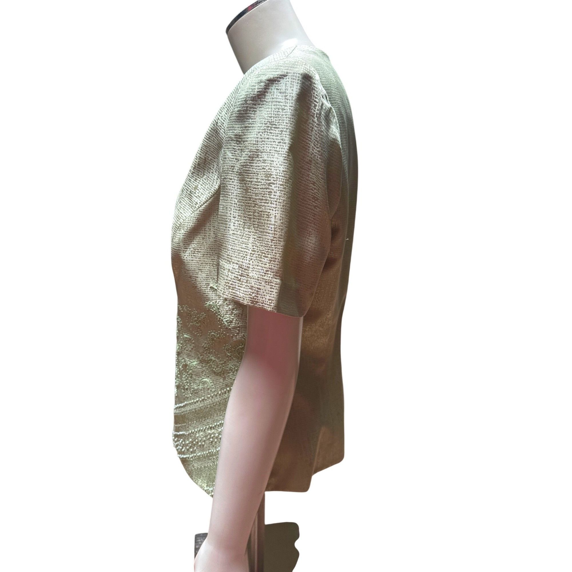 Adrianna Papell Papell Petites Vintage 90s 8P Sage Green Silk Beaded Skirt S Size M / US 6-8 / IT 42-44 - 4 Thumbnail