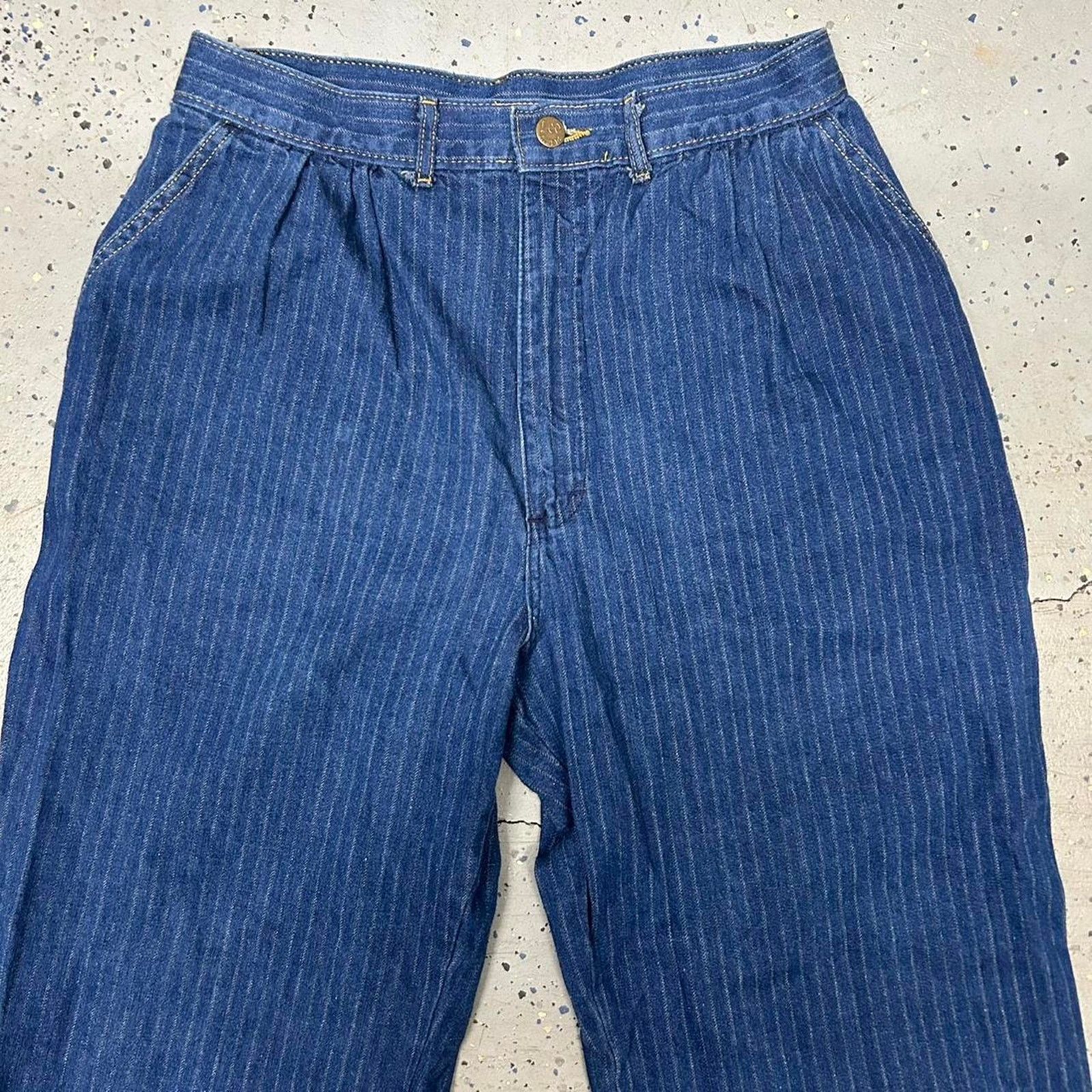 Lee vintage Lee blue pinstripe straight-leg jeans Size 36" / US 14 / IT 50 - 2 Thumbnail