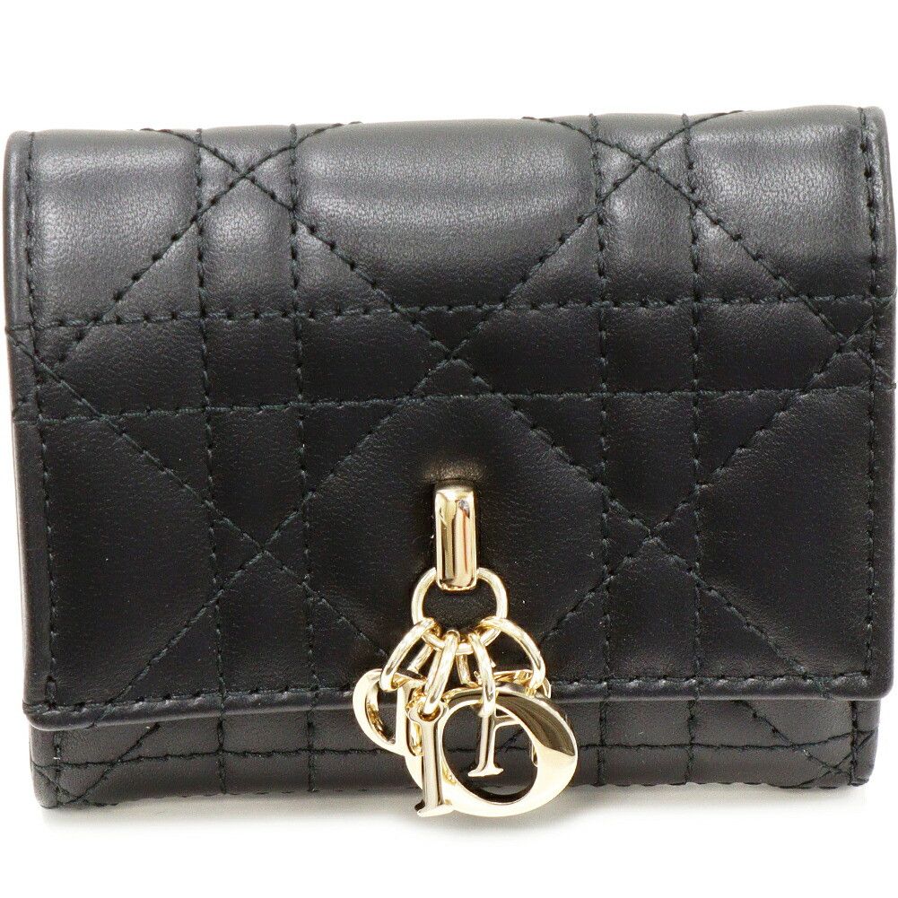 Dior Dior Christian Dior My Dior Cannage Lambskin Trifold Wallet Leather Short Wallet S6023ONMJ_M900 DUTY FREE for USA Size ONE SIZE - 1 Thumbnail