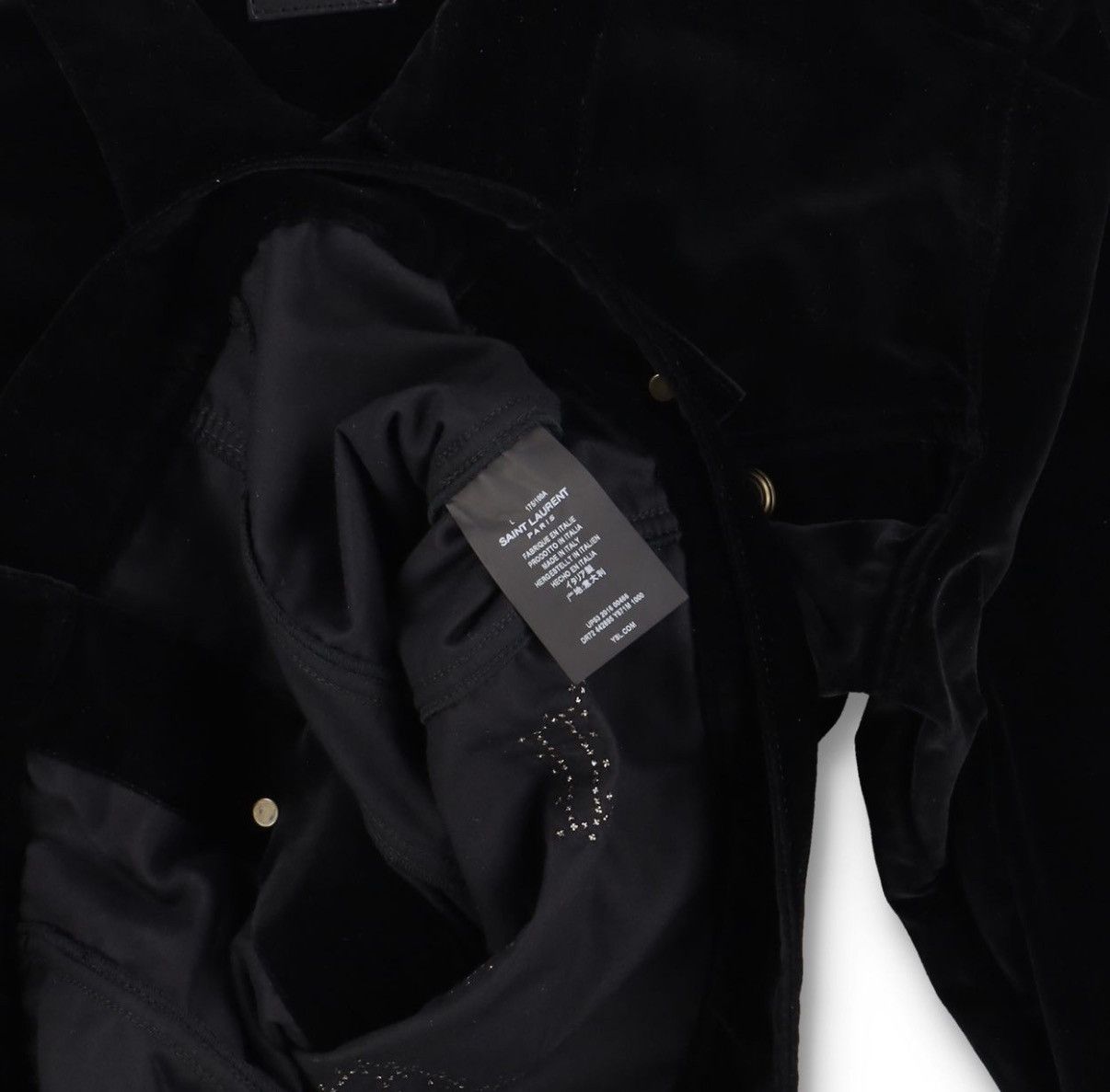 Saint Laurent Paris Saint Laurent Paris AW16 Velvet Music Note Studded Trucker Size US XS / EU 42 / 0 - 5 Thumbnail