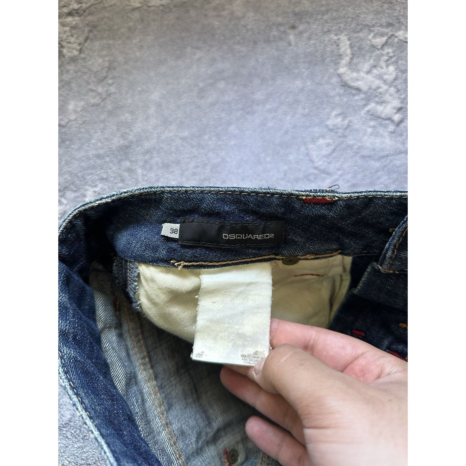 Dsquared2 Vintage Dsquared2 Distressed Leather Inserts Denim Pants Size 30" / US 8 / IT 44 - 4 Thumbnail