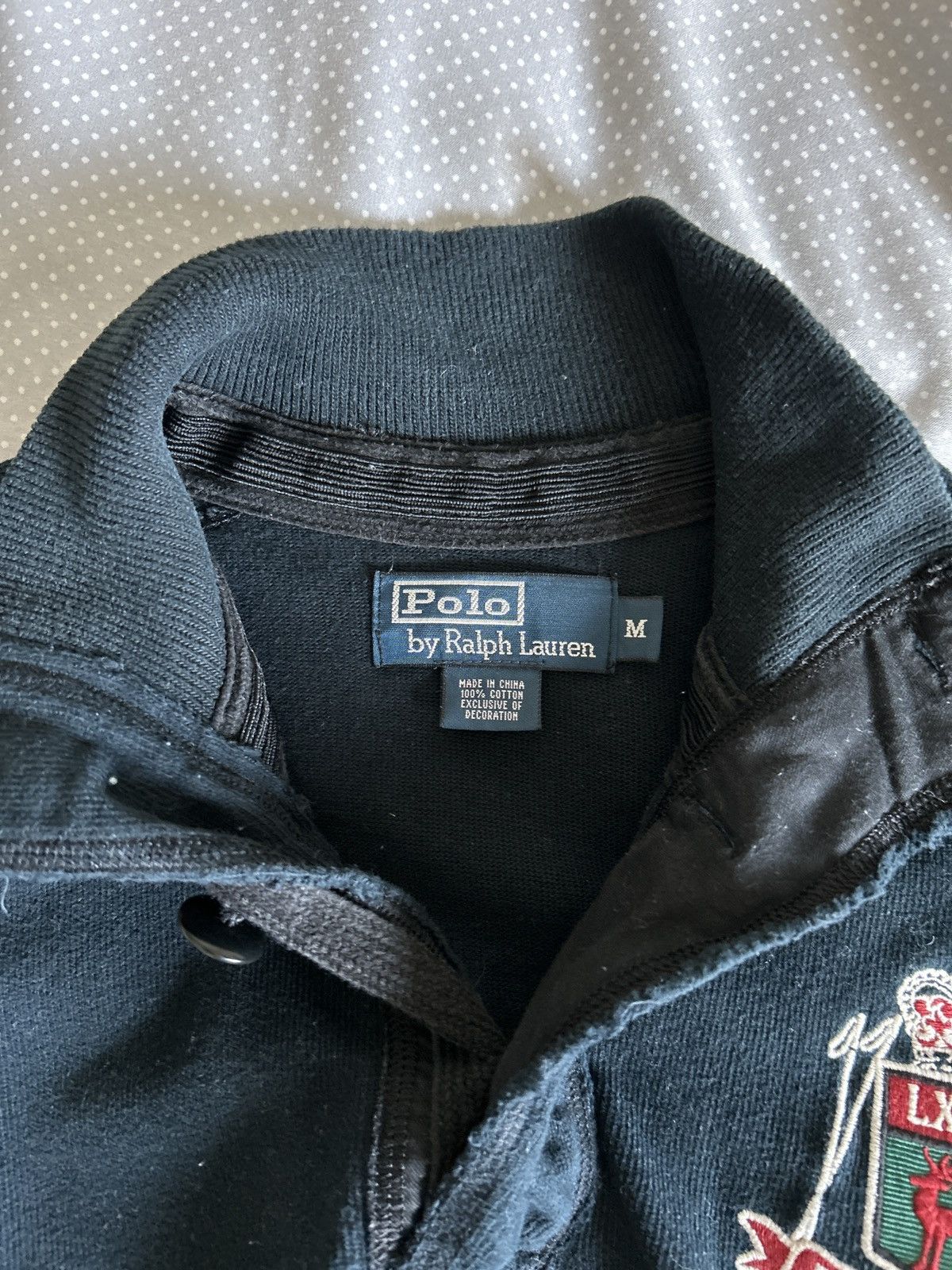 Polo Ralph Lauren Vintage Ralph Lauren Black Jersey with Embroidered Crest Size US M / EU 48-50 / 2 - 4 Thumbnail