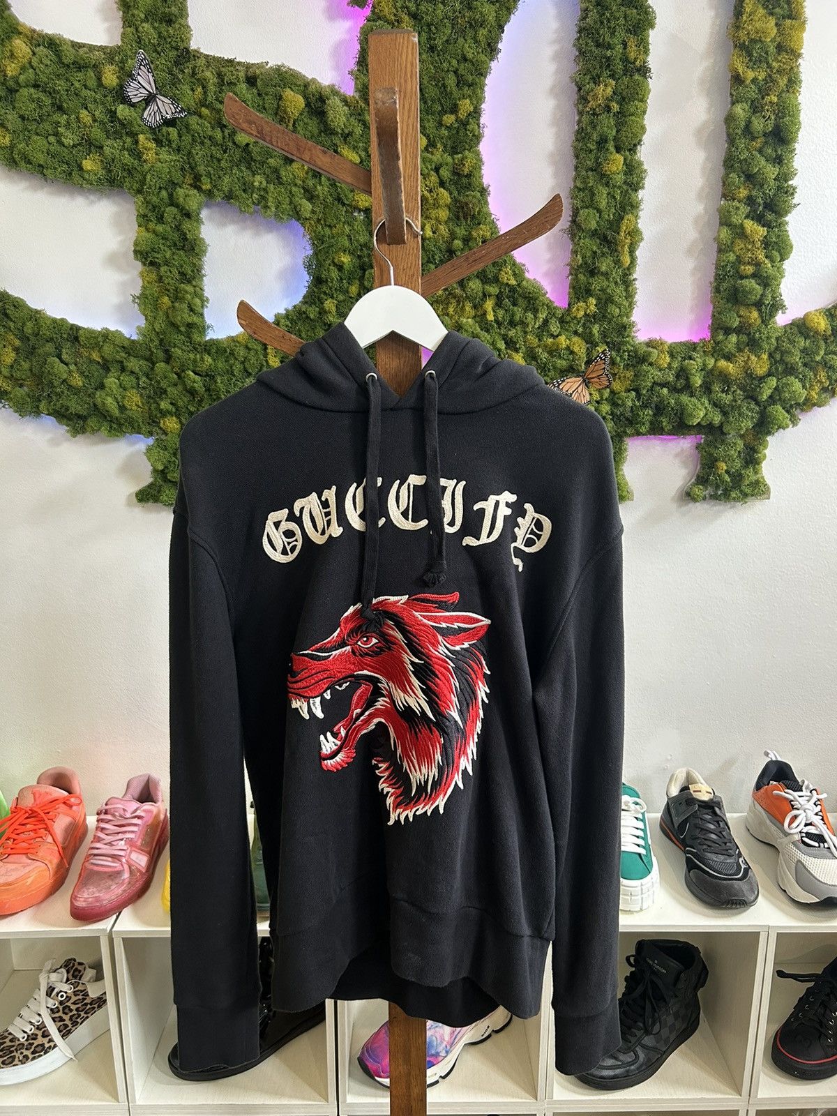 Gucci red wolf hoodie 2025