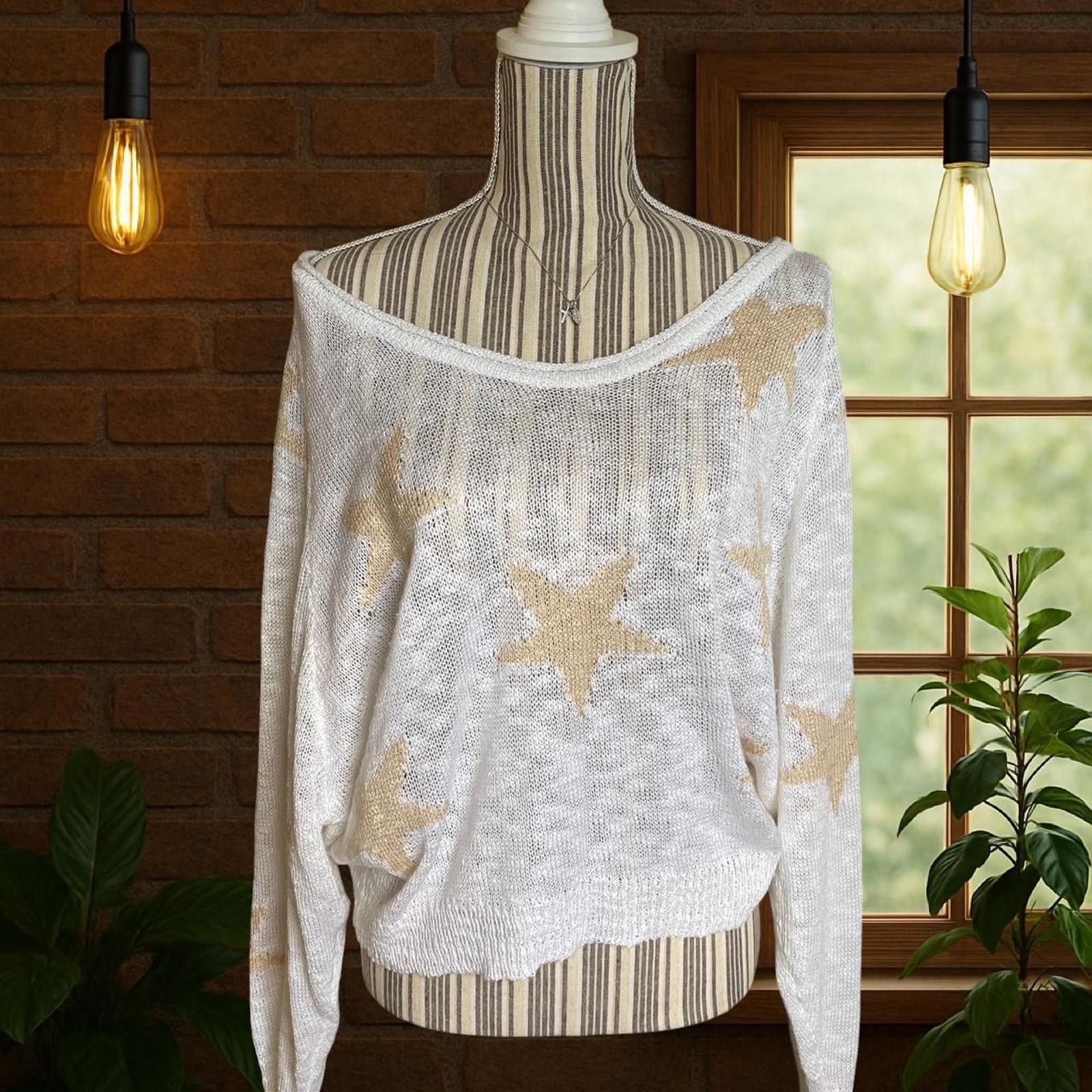 Other White and gold star knit sweater Size S / US 4 / IT 40 - 1 Thumbnail