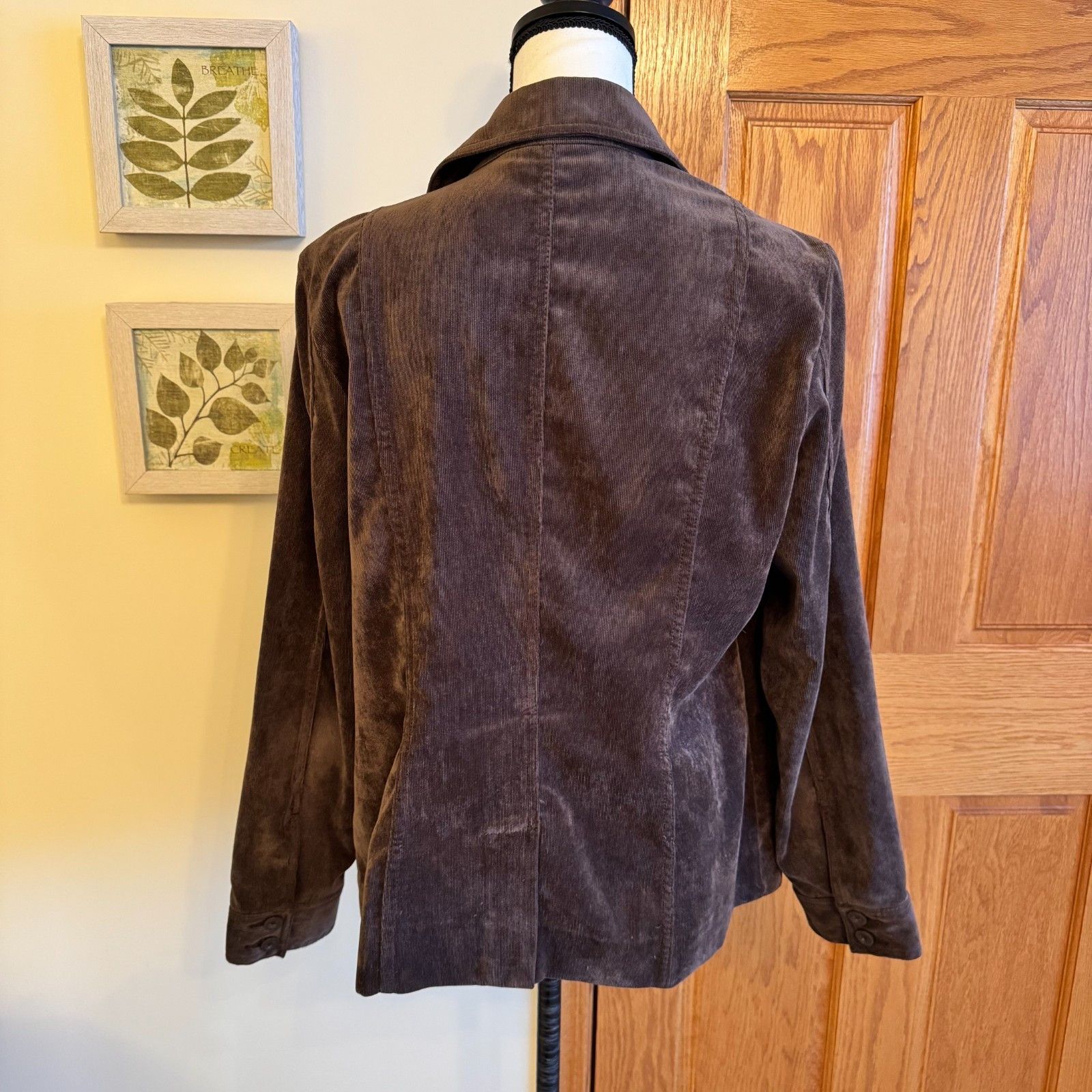 Croft & Barrow Croft & Barrow Jacket Womens M Brown Corduroy Blazer Button Size M / US 6-8 / IT 42-44 - 3 Thumbnail