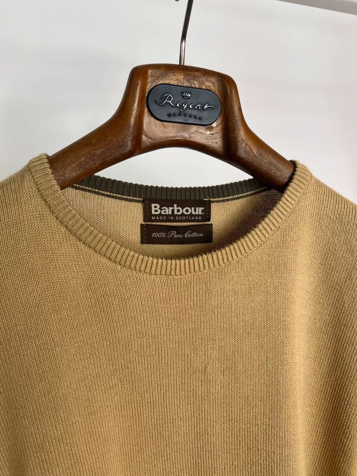Barbour Barbour Men's Leith Cotton Crew Neck Sand Sweater Size US XXL / EU 58 / 5 - 6 Thumbnail