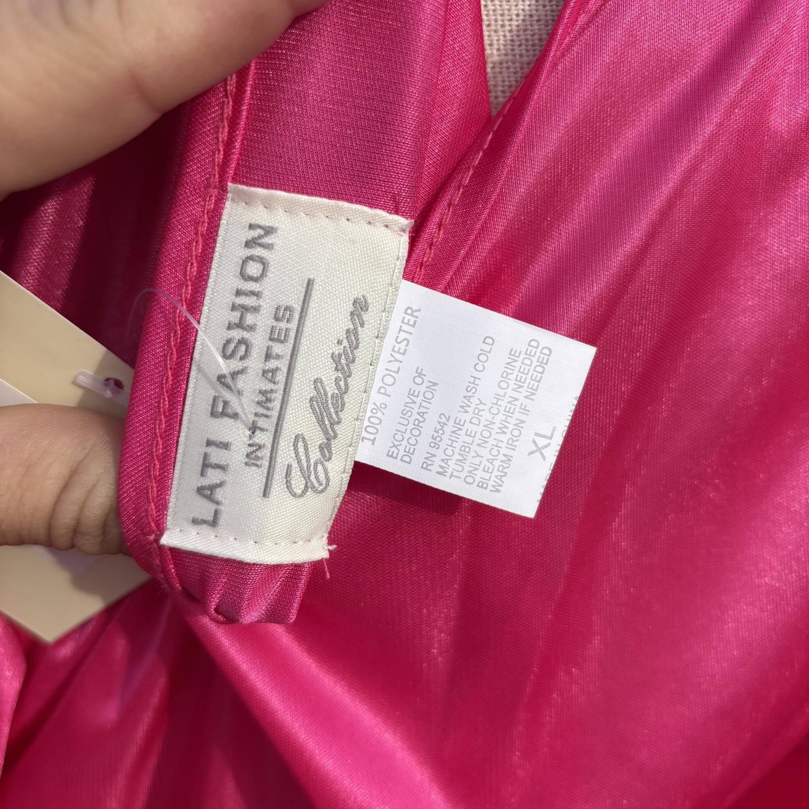 Other Vtg 90s Lati Fashions hot pink nightgown sz XL Size ONE SIZE - 6 Thumbnail