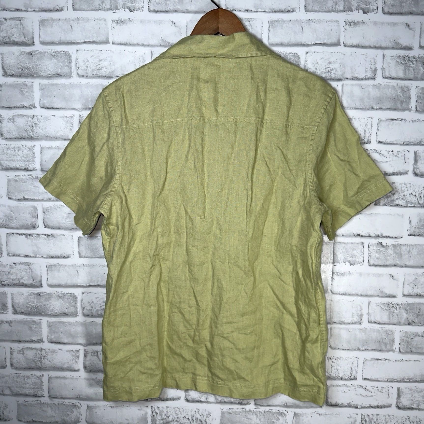 Everlane Everlane Green Linen Short Sleeve Button-Up Shirt Mens Size S Size US 29 - 5 Thumbnail