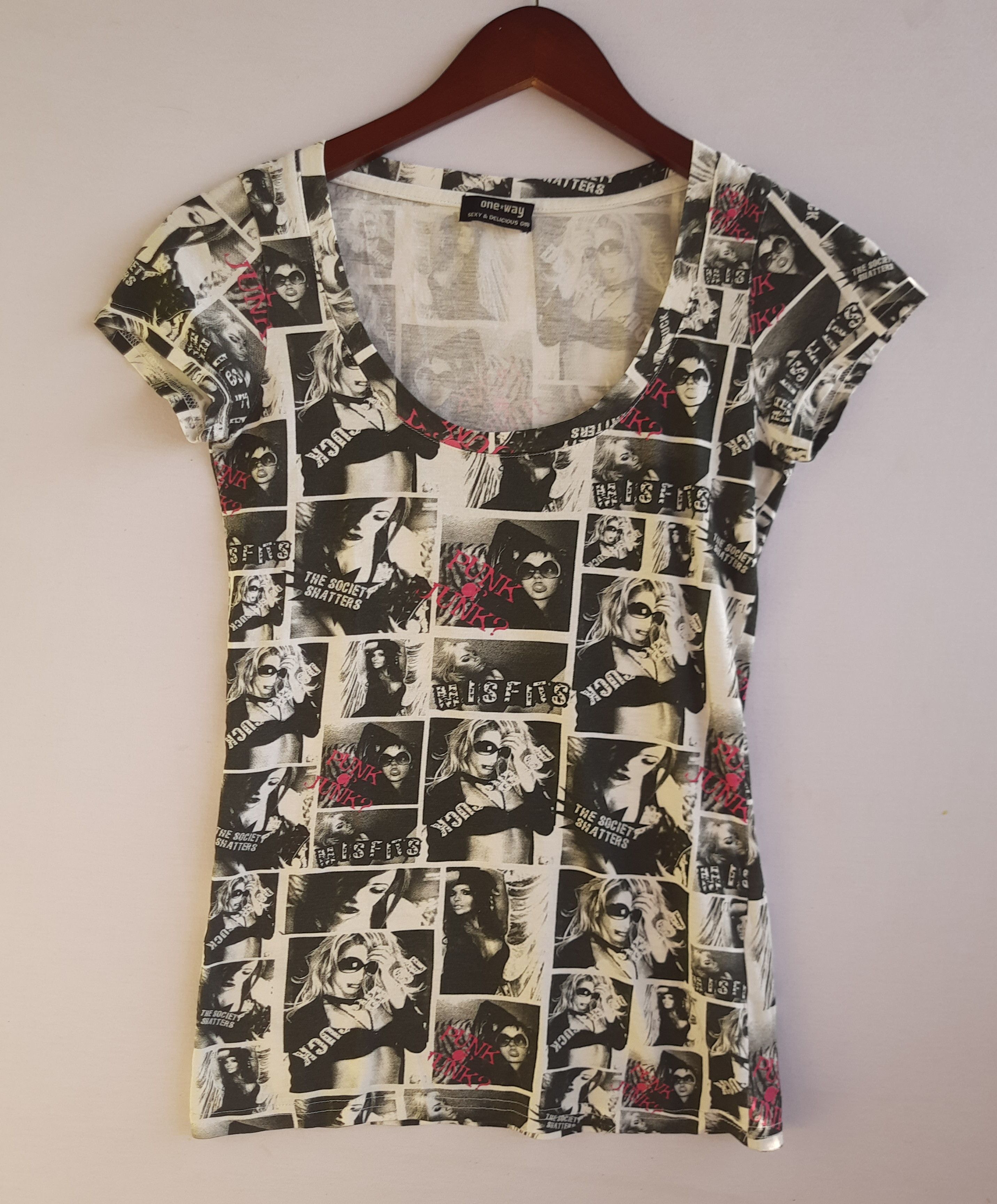 Japanese Brand Y2K Misfits One Way PUNK JUNK AOP T-Shirt Size M / US 6-8 / IT 42-44 - 4 Thumbnail
