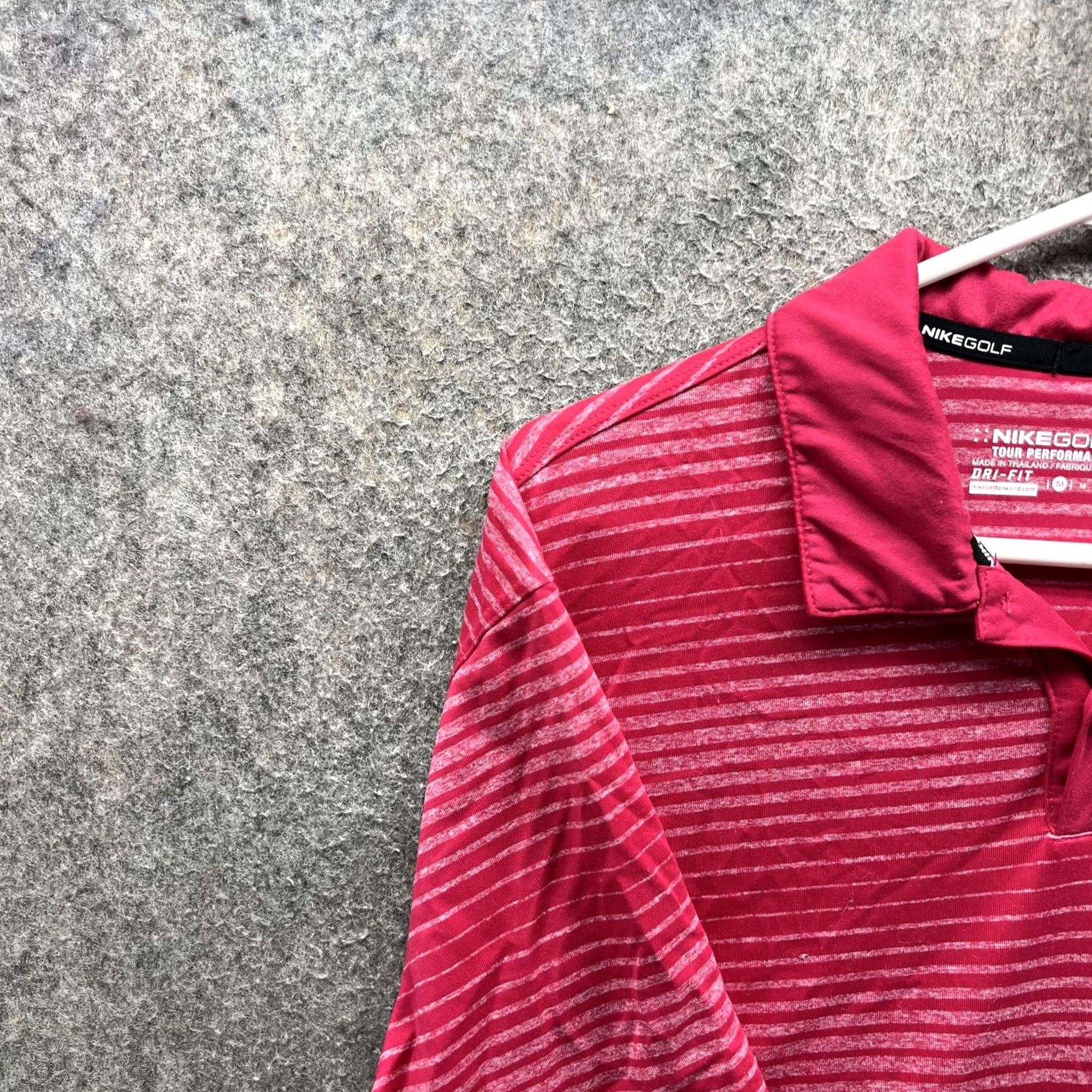 Nike Nike Golf Dri-FIT Polo Shirt Mens M Pink Stripe Tour Performance Golf Shirt Size US M / EU 48-50 / 2 - 7 Thumbnail