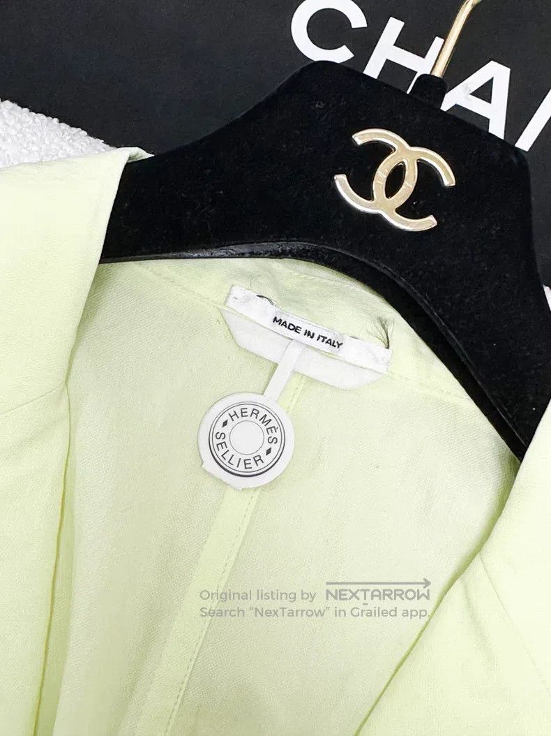 Hermes Hermes Light Green Fruit Green Lightweight Blazer Jacket Size 50R - 2 Thumbnail
