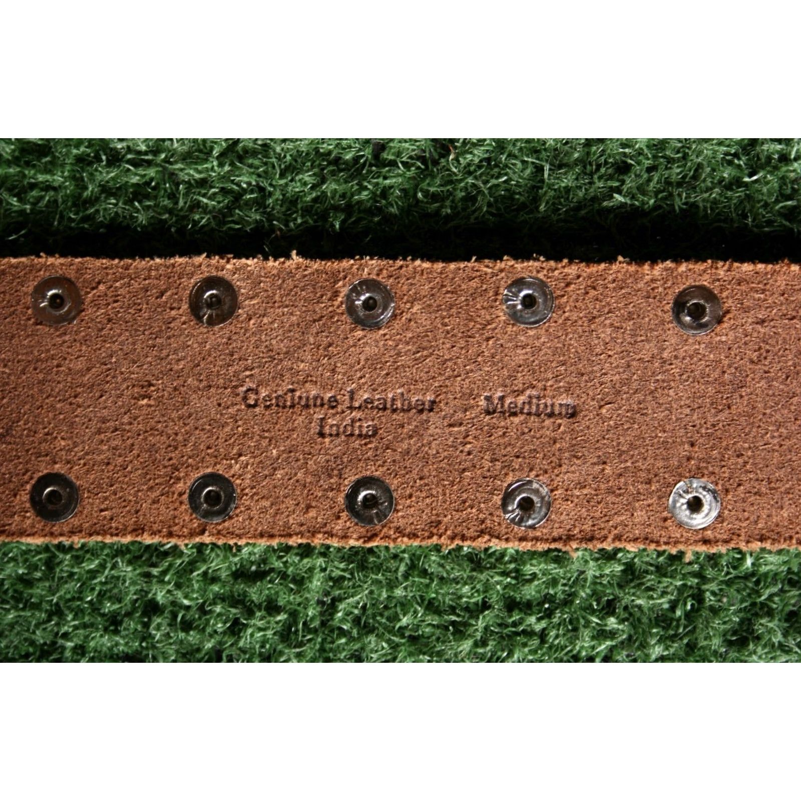 Vintage Floral Embossed Studded Leather Belt w/Attached Buckle Women's Sz. M (32-34) Brown Leather Belt Women Medium Floral Studded Belt Size ONE SIZE - 7 Thumbnail