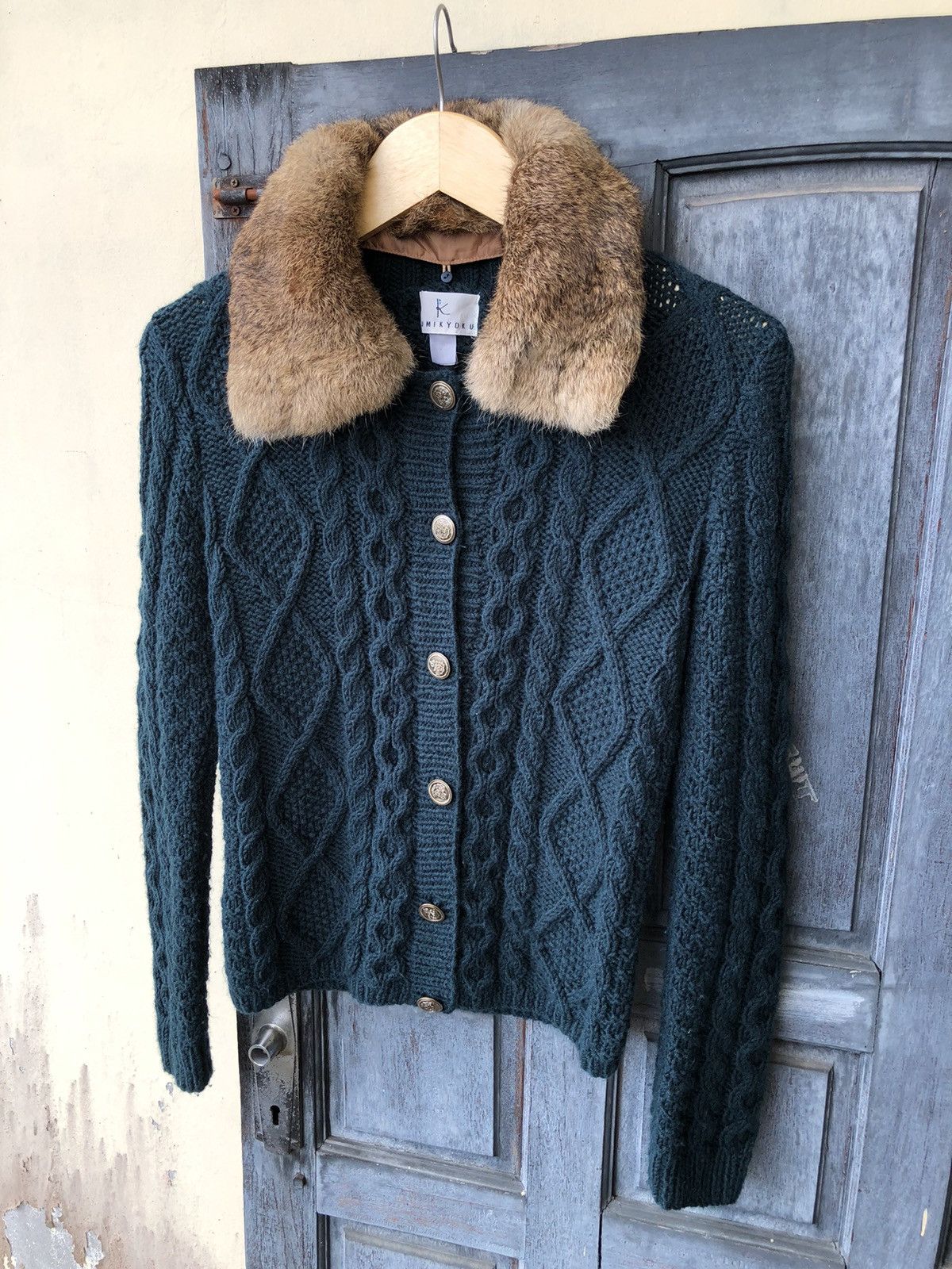 Japanese Brand Kumikyoku Japanese Cable Knit Rabbit Fur Good Condition Size M / US 6-8 / IT 42-44 - 5 Thumbnail