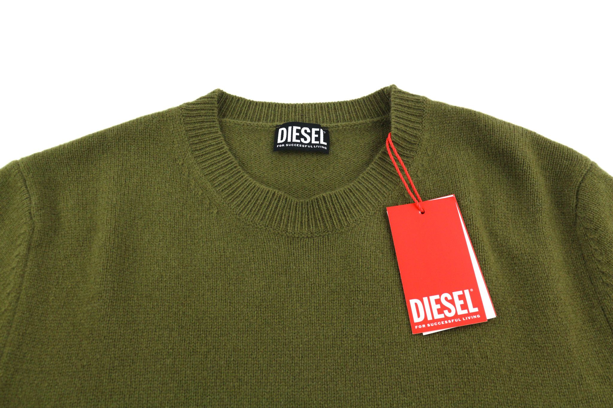 Diesel K-OLBY XL Wool Cashmere Crew Green Jumper 40124 Size US XL / EU 56 / 4 - 4 Thumbnail