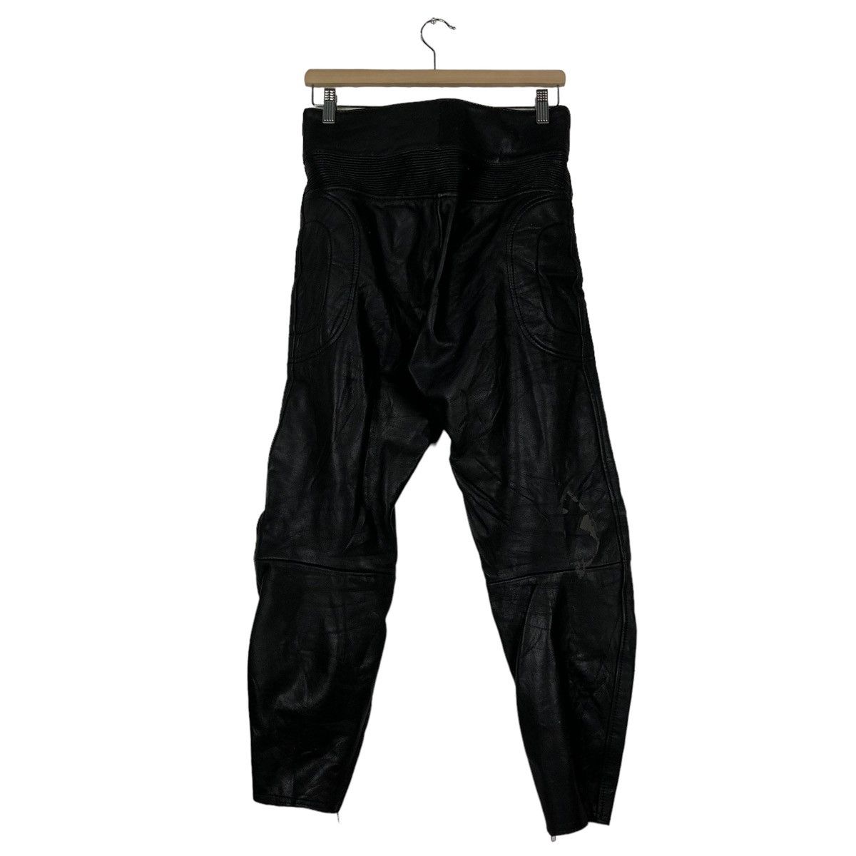Genuine Leather 🔥VINTAGE LEATHER TROUSERS RACING PANTS SAFETY MOTOR CROSS Size US 30 / EU 46 - 7 Thumbnail