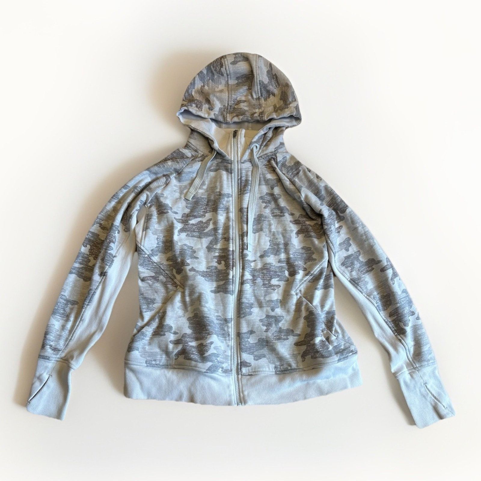 Athleta Athleta Womens Triumph Printed Hoodie Full Zip Jacket L Grey Size L / US 10 / IT 46 - 1 Thumbnail