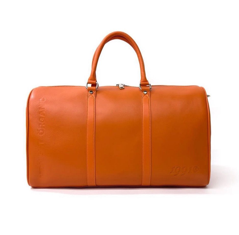 Larry June Midnight Organic Leather Duffel Bag in Orange, Men's
