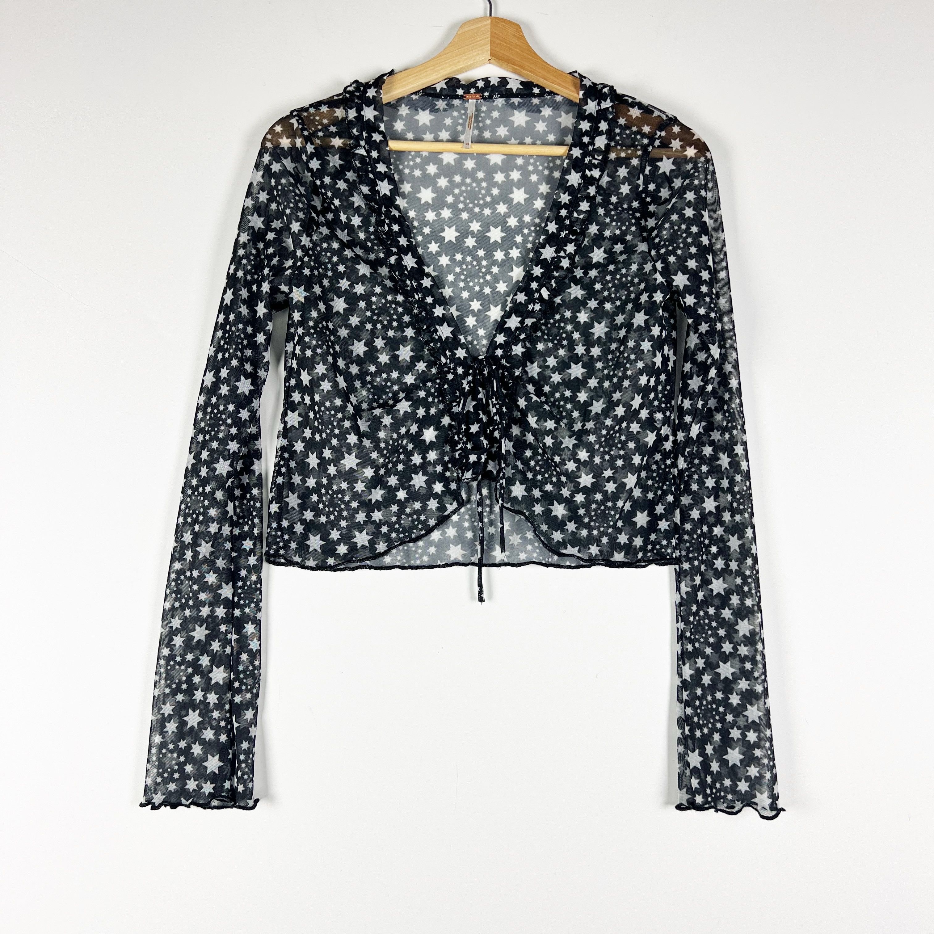 Free People Free People Marne Mesh Tulle Black White Size XS / US 0-2 / IT 36-38 - 1 Thumbnail