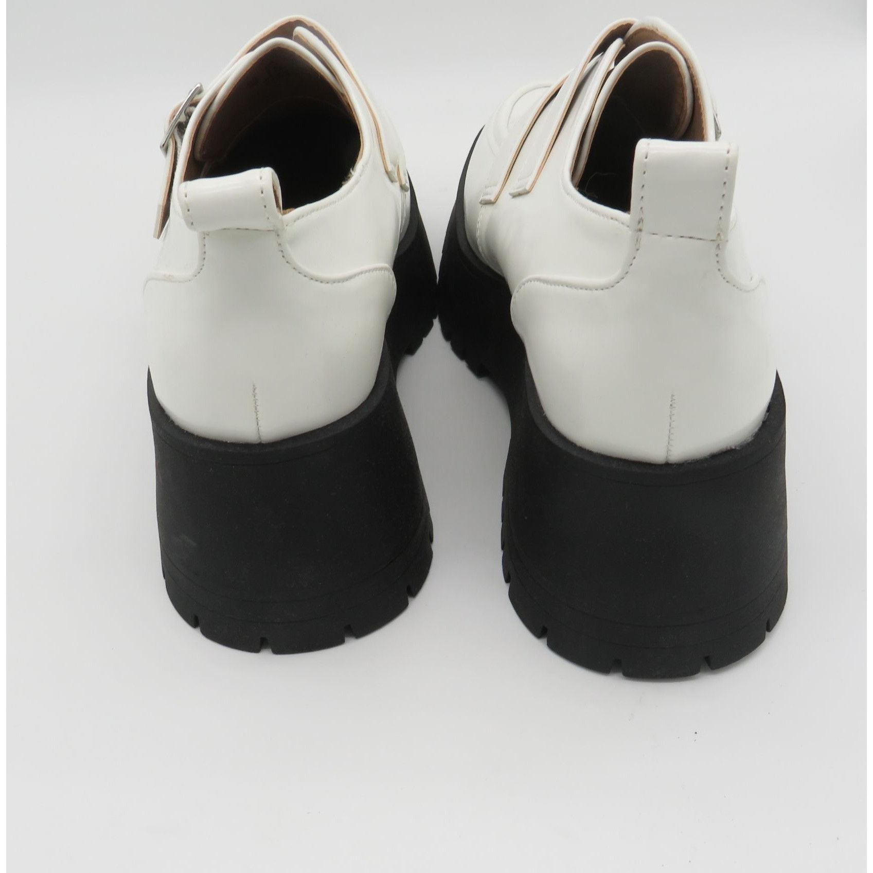 Other Zodiac Women's White Platform Loafers Double Buckle Strap Bl Size US 9 / IT 39 - 4 Thumbnail
