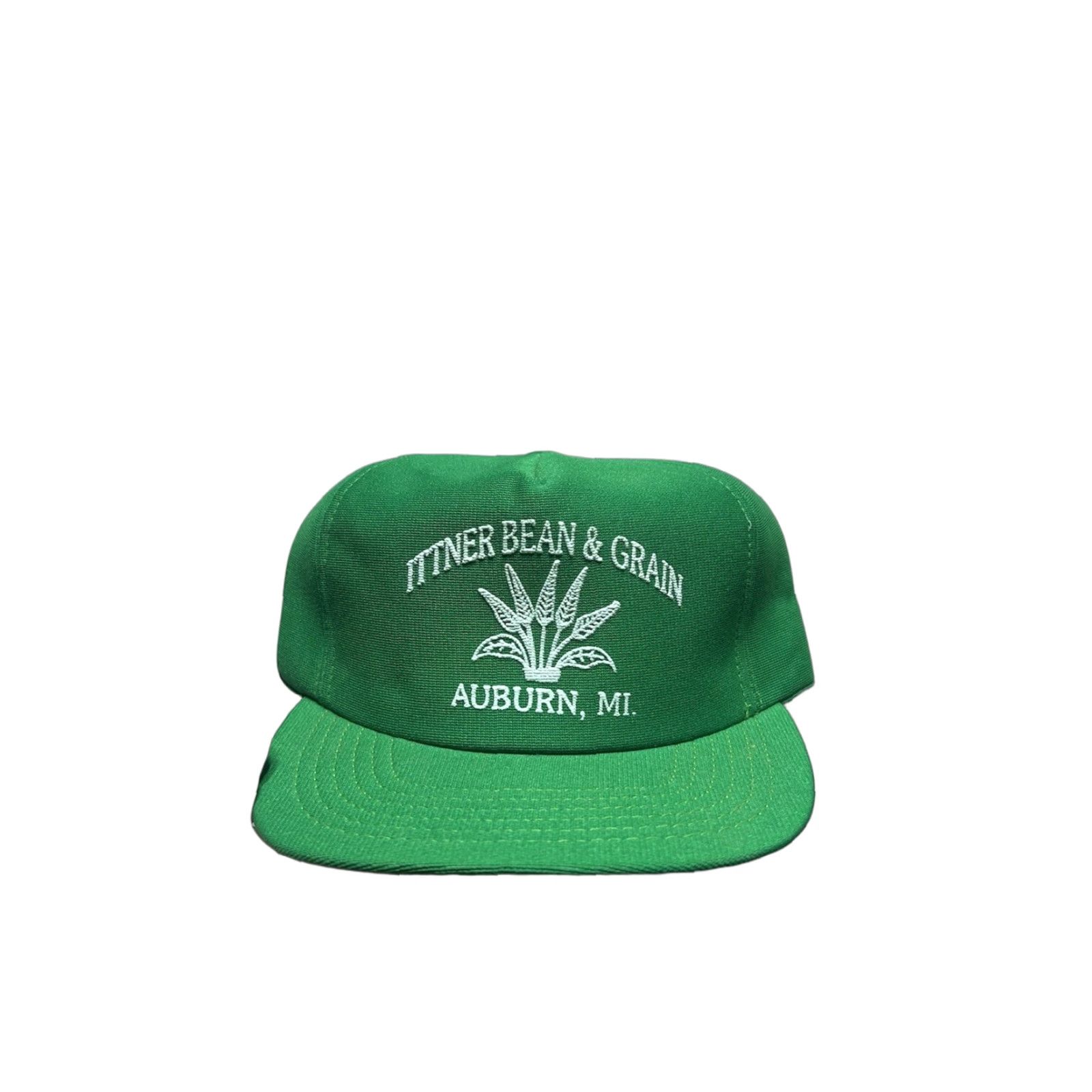 Vintage VINTAGE Auburn Snapback Hat Cap Ittner Bean & Grain Michigan Farm Green USA Adjustable Men Size ONE SIZE - 1 Thumbnail