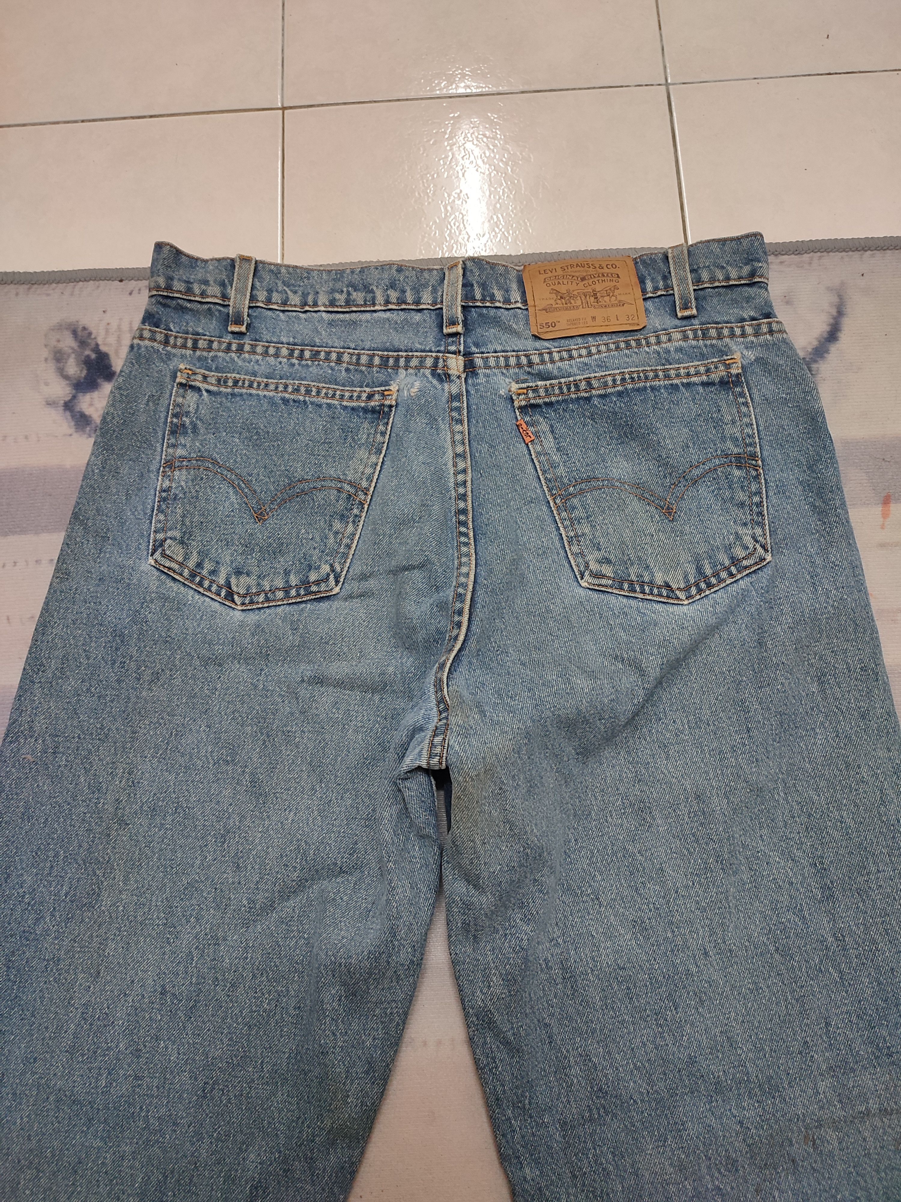 Levi's 💥 Vintage 💥550 Levi's Orange Tag Distressed Denim Size US 36 / EU 52 - 19 Thumbnail