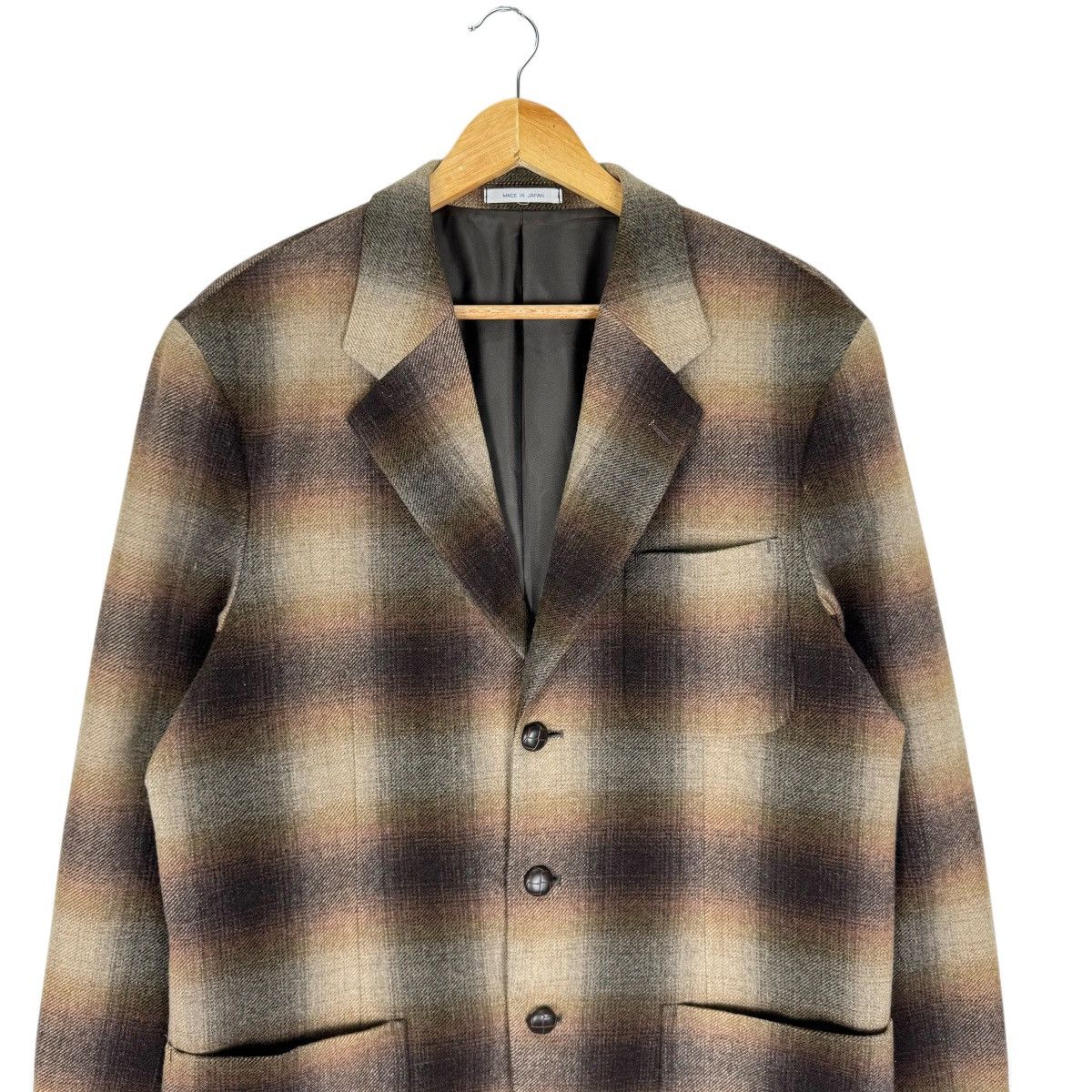 Japanese Brand ❄️INTERMEZZO JAPAN SHADOW PLAIDS BLAZER COAT Size US L / EU 52-54 / 3 - 3 Thumbnail