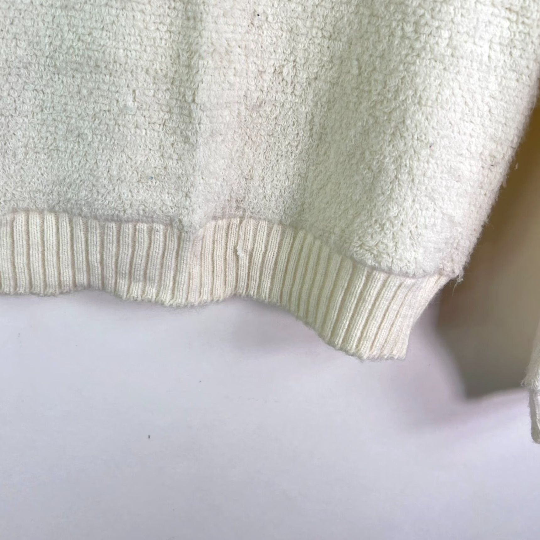 Vintage Super Soft Chunky-Knit V-Neck Sweater Womens Size S White Casual Party Travel Size S / US 4 / IT 40 - 4 Thumbnail