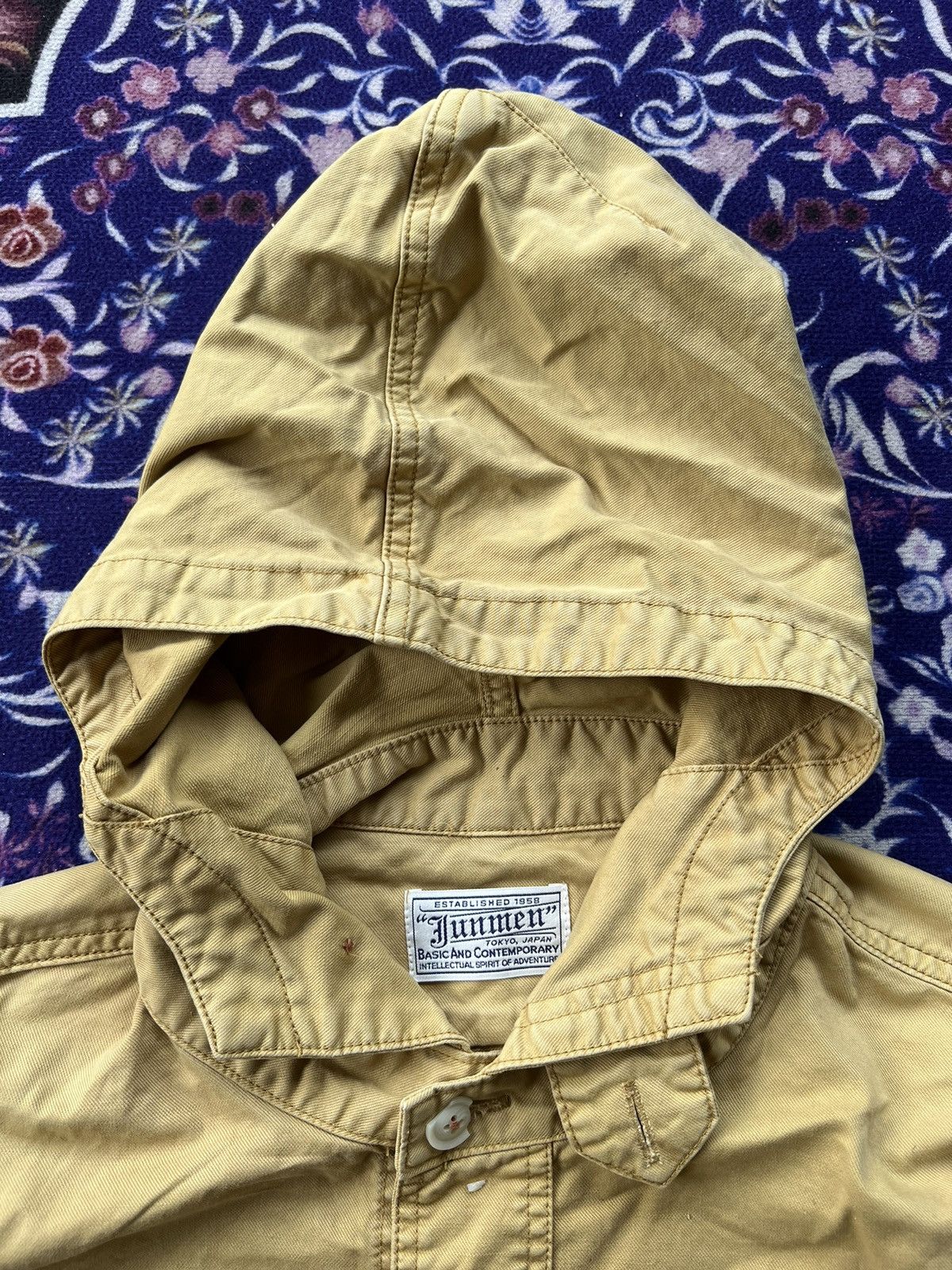 Designer Issey Miyake Jun Men 4 Pockets Denim Style Hooded Jacket Size US M / EU 48-50 / 2 - 3 Thumbnail