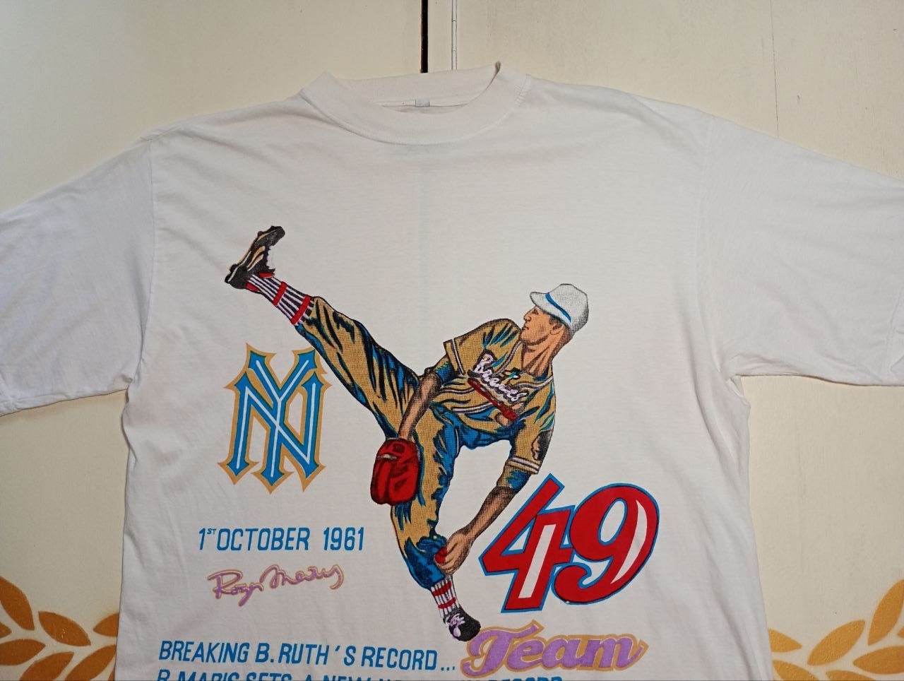 Other Chevrier R.Maris Home Run Record 1.10.1961 T-Shirt Vintage Size US M / EU 48-50 / 2 - 6 Thumbnail