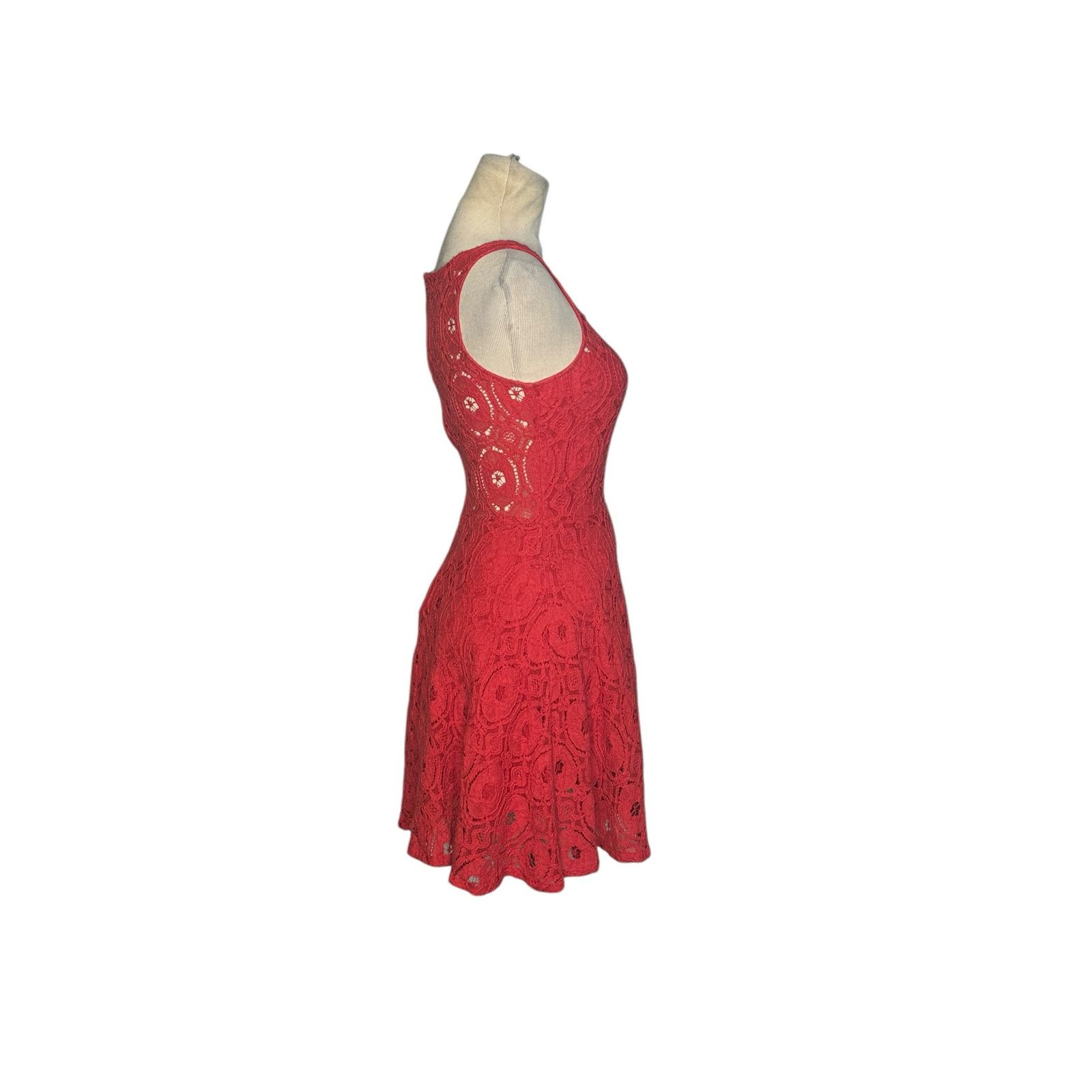 BB Dakota BB Dakota red lace fit and flare mini dress size 0 Size XS / US 0-2 / IT 36-38 - 7 Thumbnail