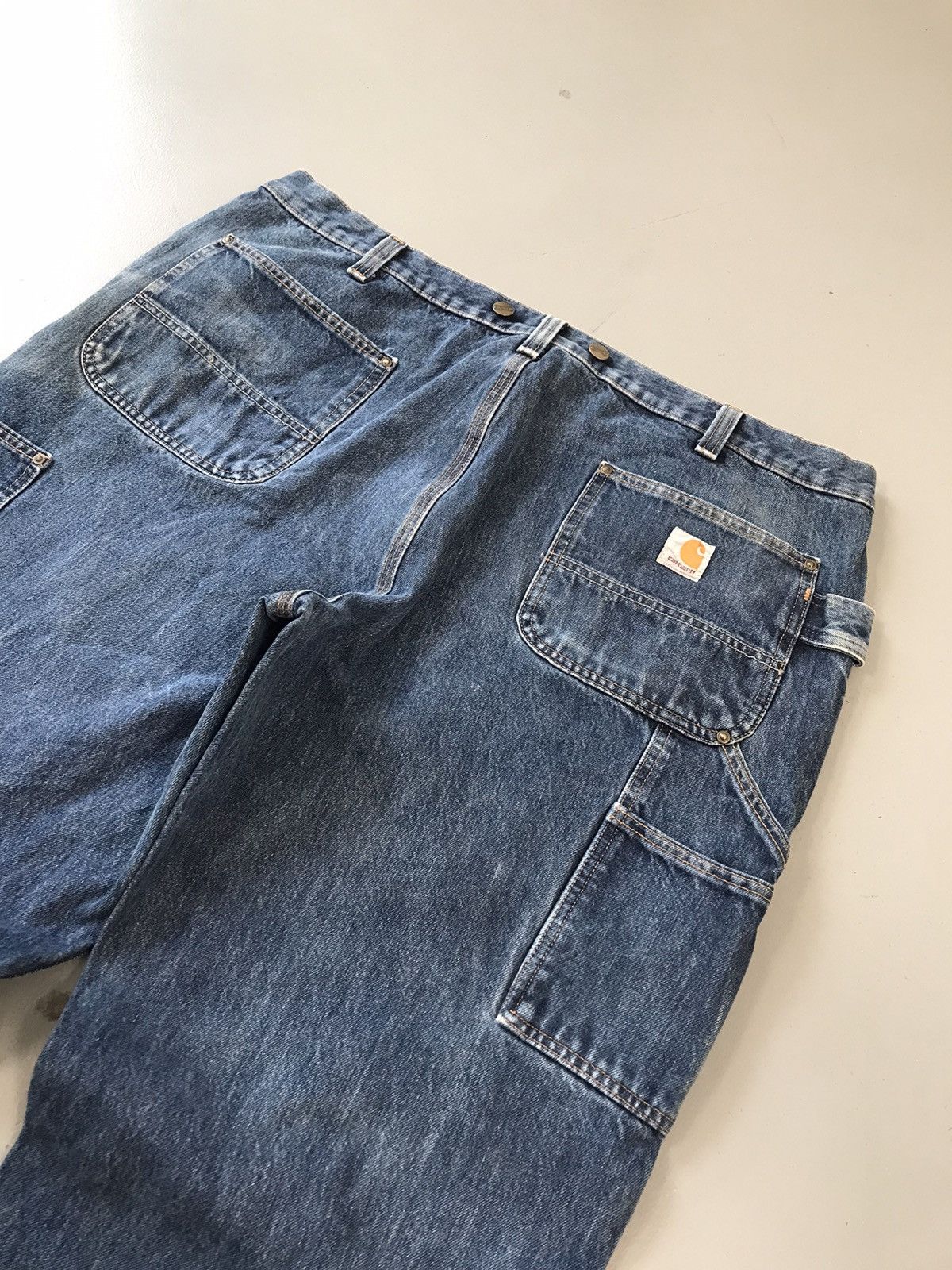 Carhartt × Vintage Vintage Carhartt 103890 I10 double knee carpenter denim Size US 39 - 9 Thumbnail